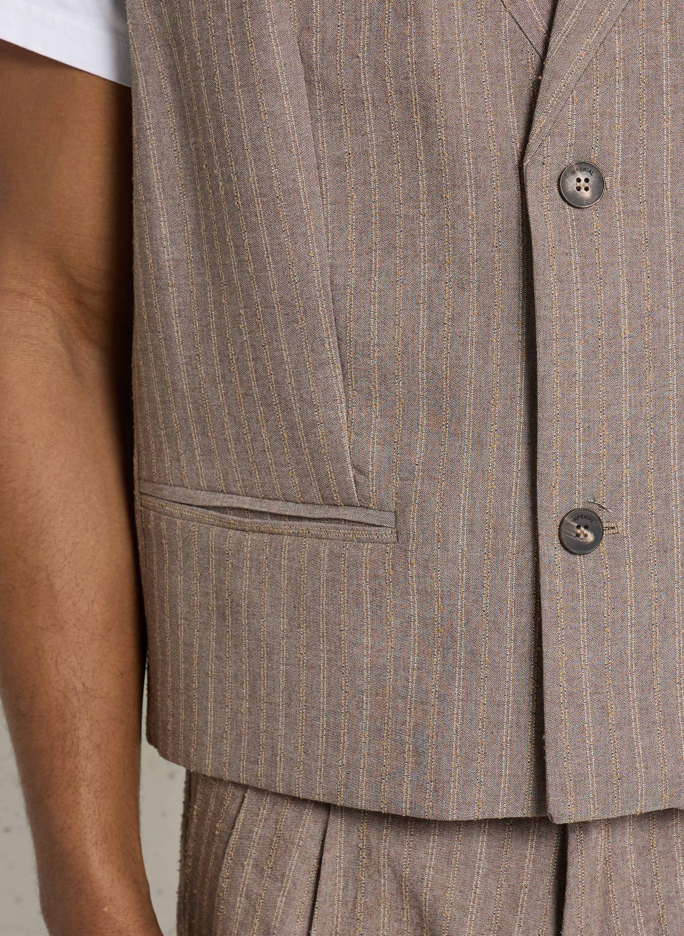 Sleeveless striped blazer IMPERIAL Brown