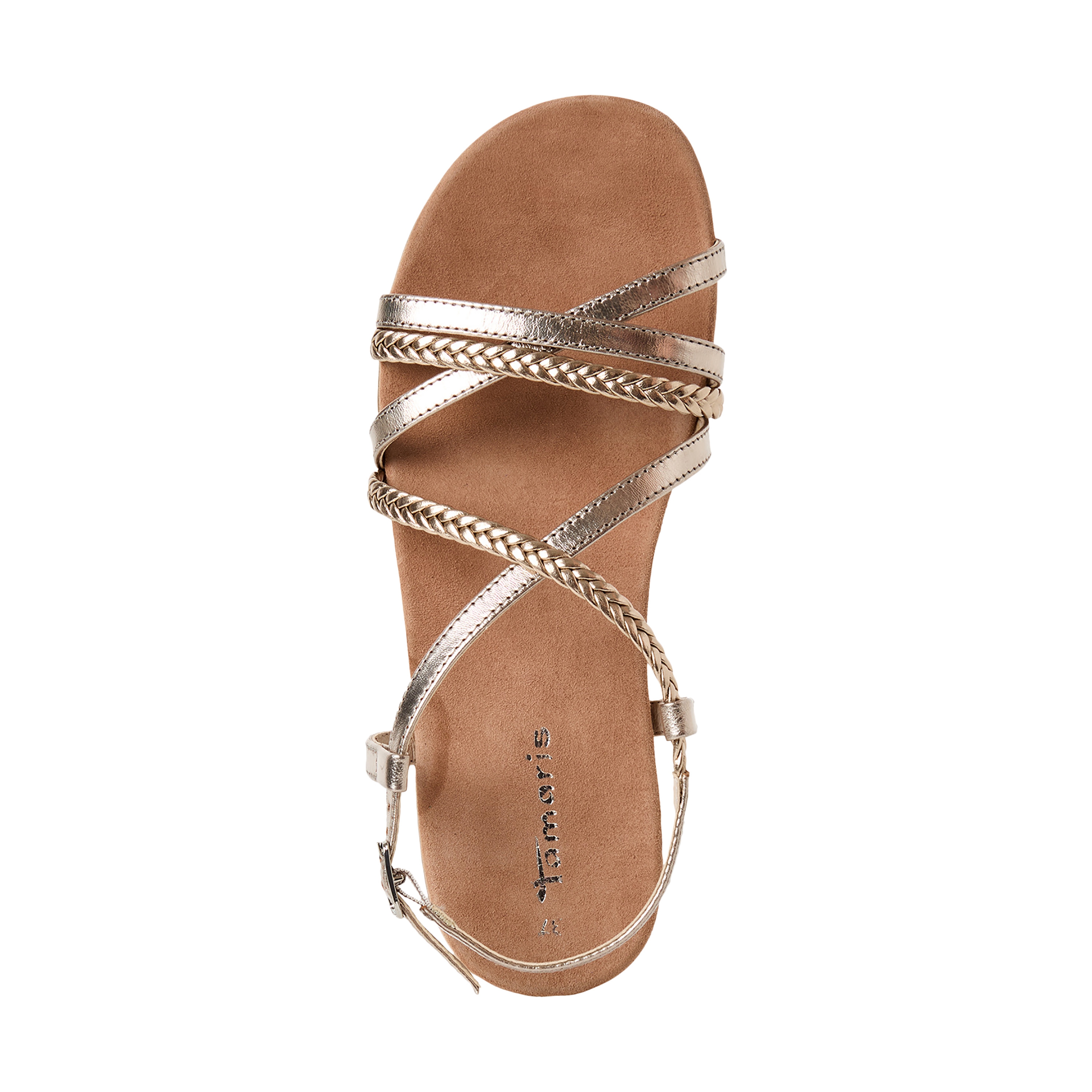 Flat leather sandals TAMARIS Beige