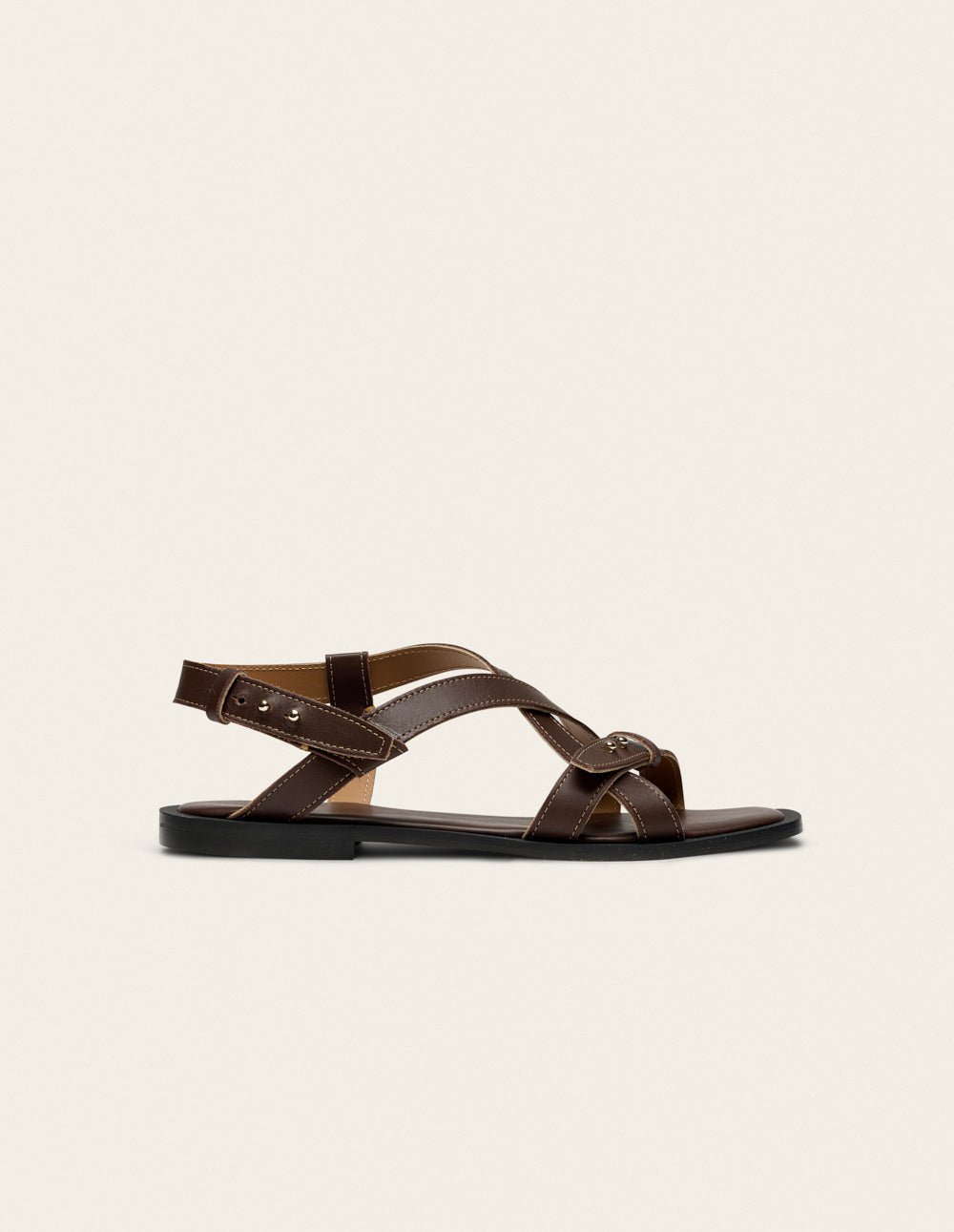 Faux leather sandals ODAJE Brown