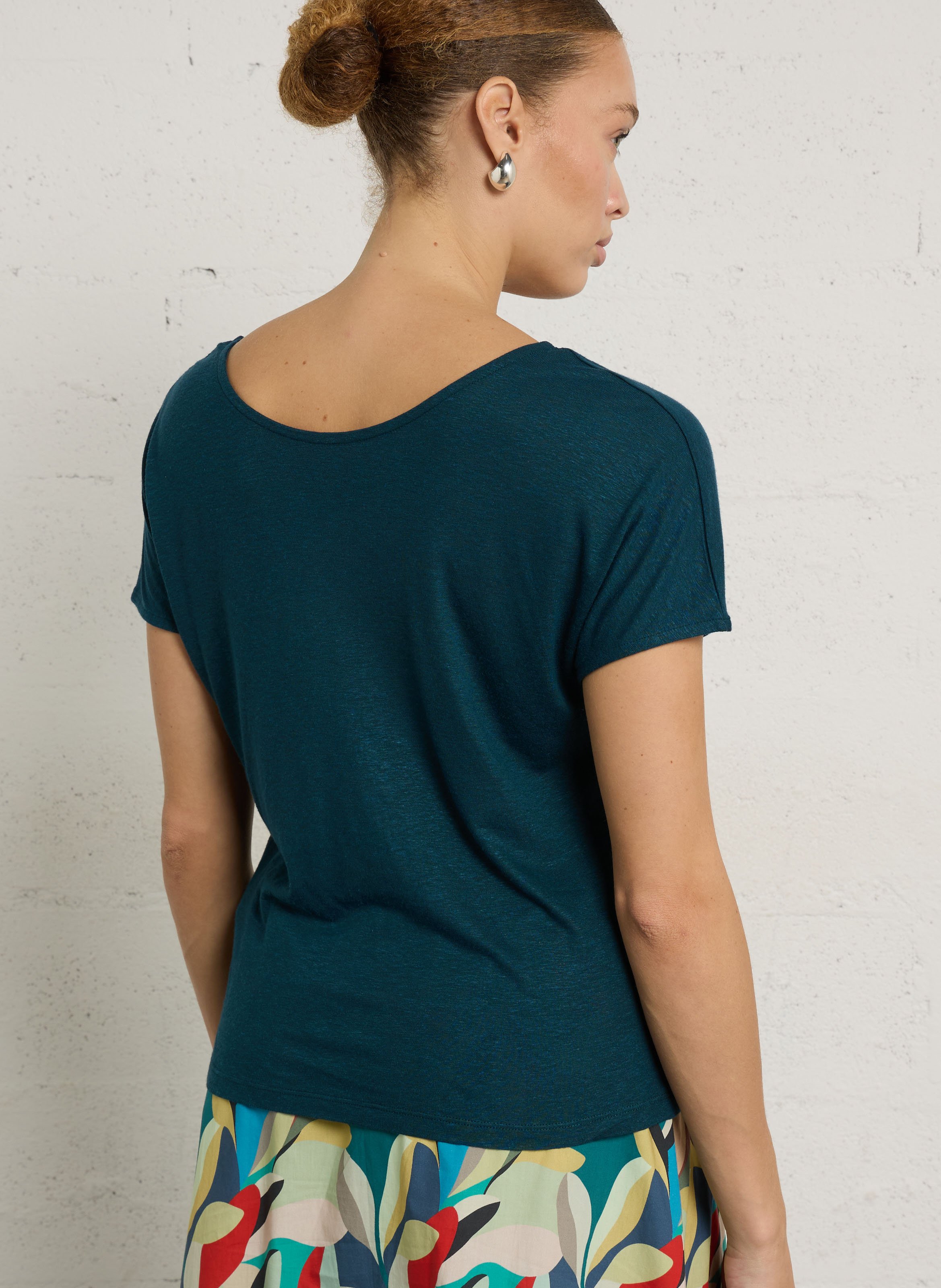 Tee-shirt manche courtes fluide uni NICE THINGS Bleu