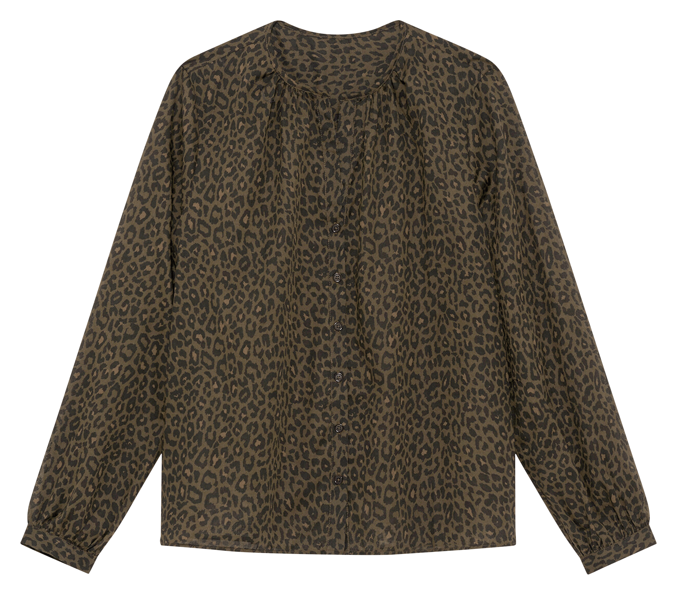 Chemise col rond en coton bio CAROLL Vert