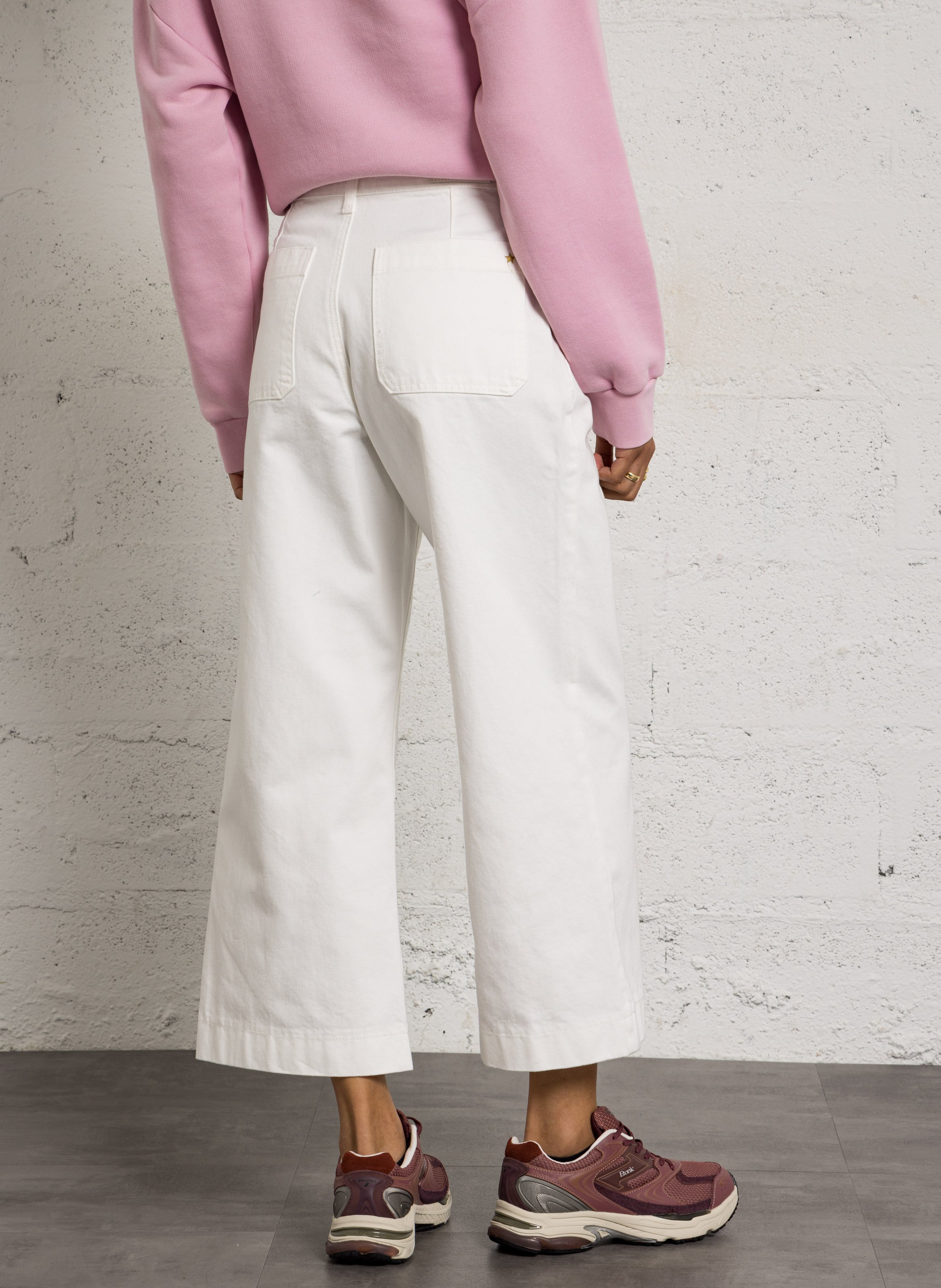 Gerende jeans met hoge taille LA PETITE ETOILE Wit