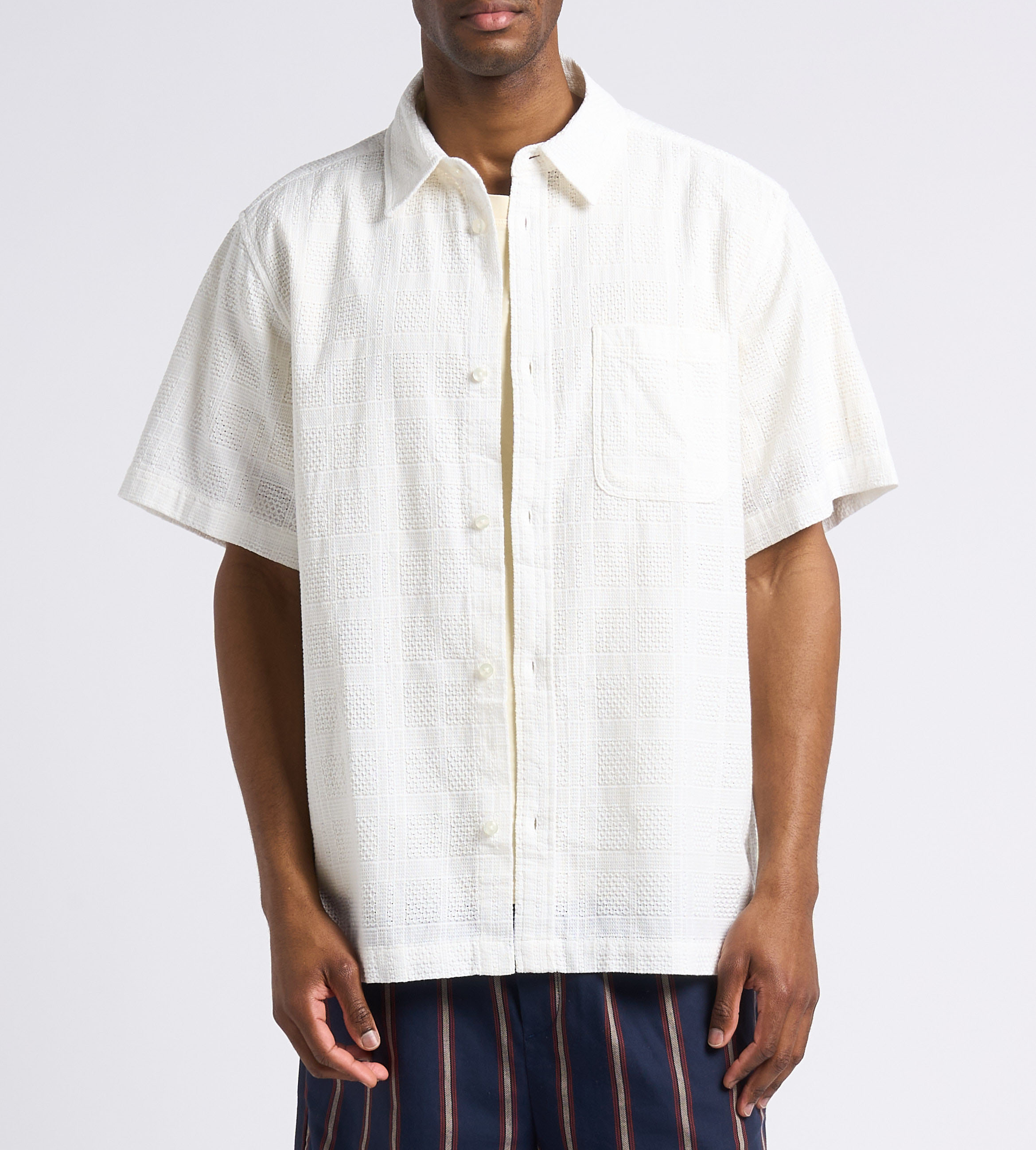 Rechte, katoenen blouse met klassieke kraag LES DEUX Beige