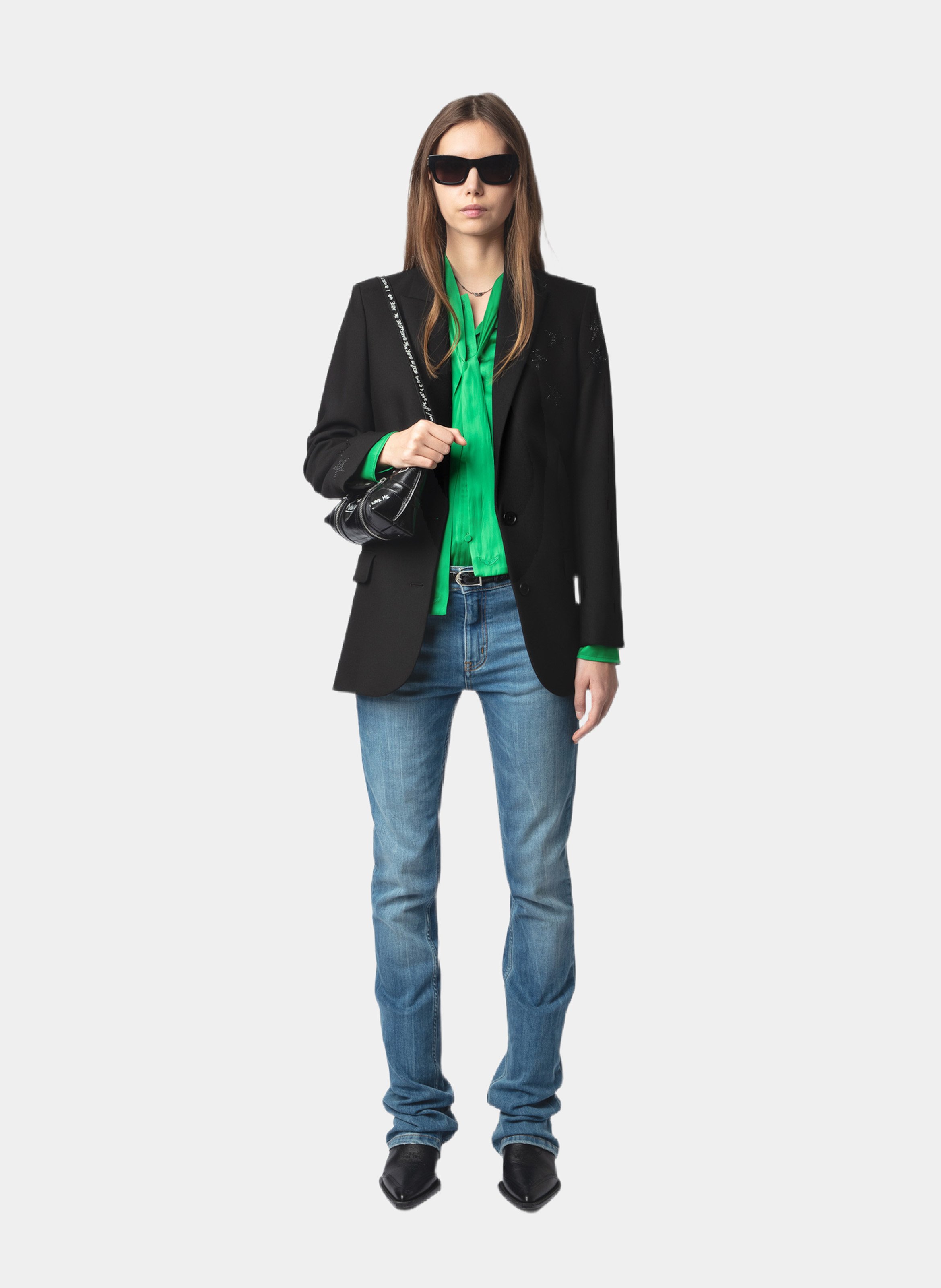 Chemise col lavallière satinée ZADIG&VOLTAIRE Vert