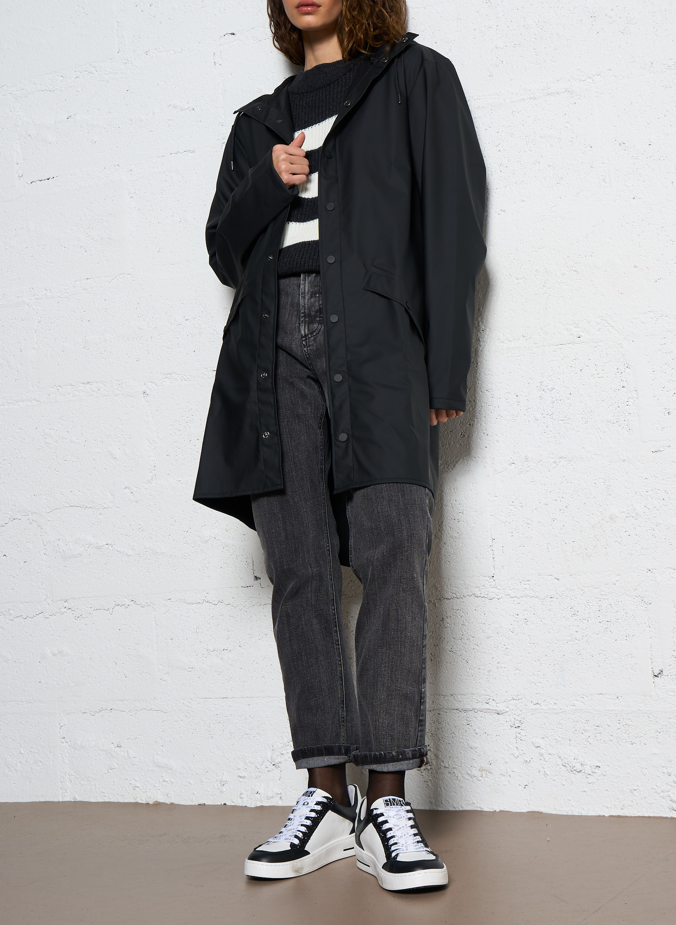 Wasserdichte Windjacke mit Kapuze RAINS Schwarz