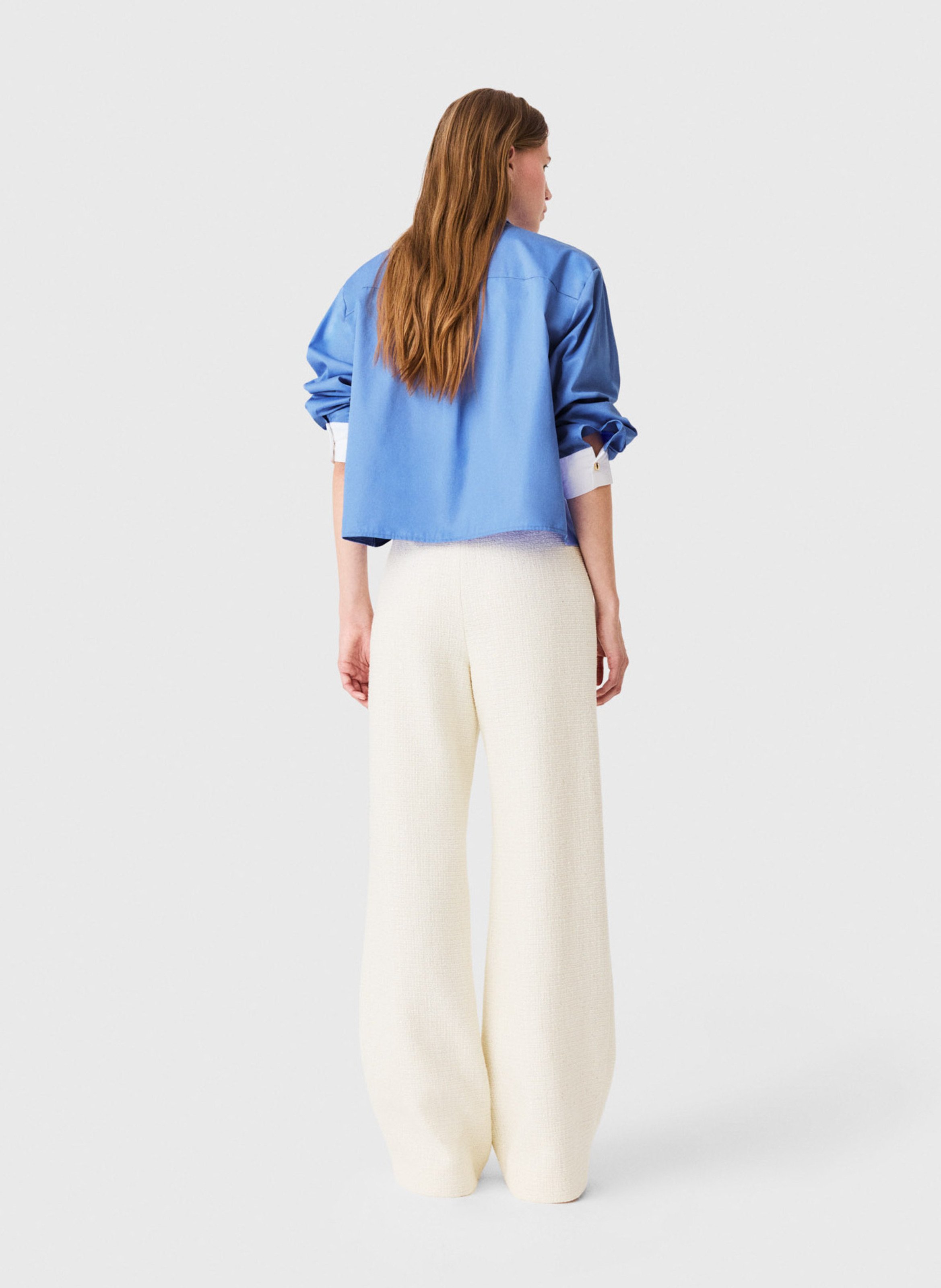Wijde broek van tweed MAJE Beige