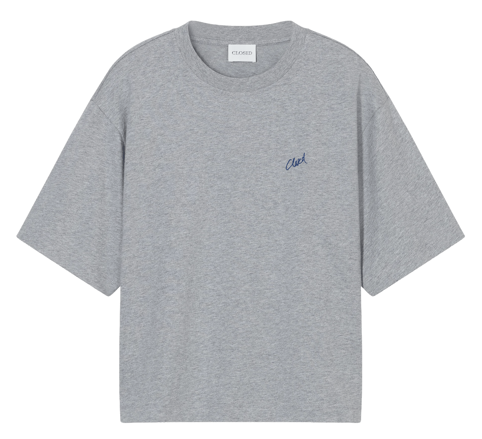 Oversized round neck organic cotton t-shirt CLOSED Grey