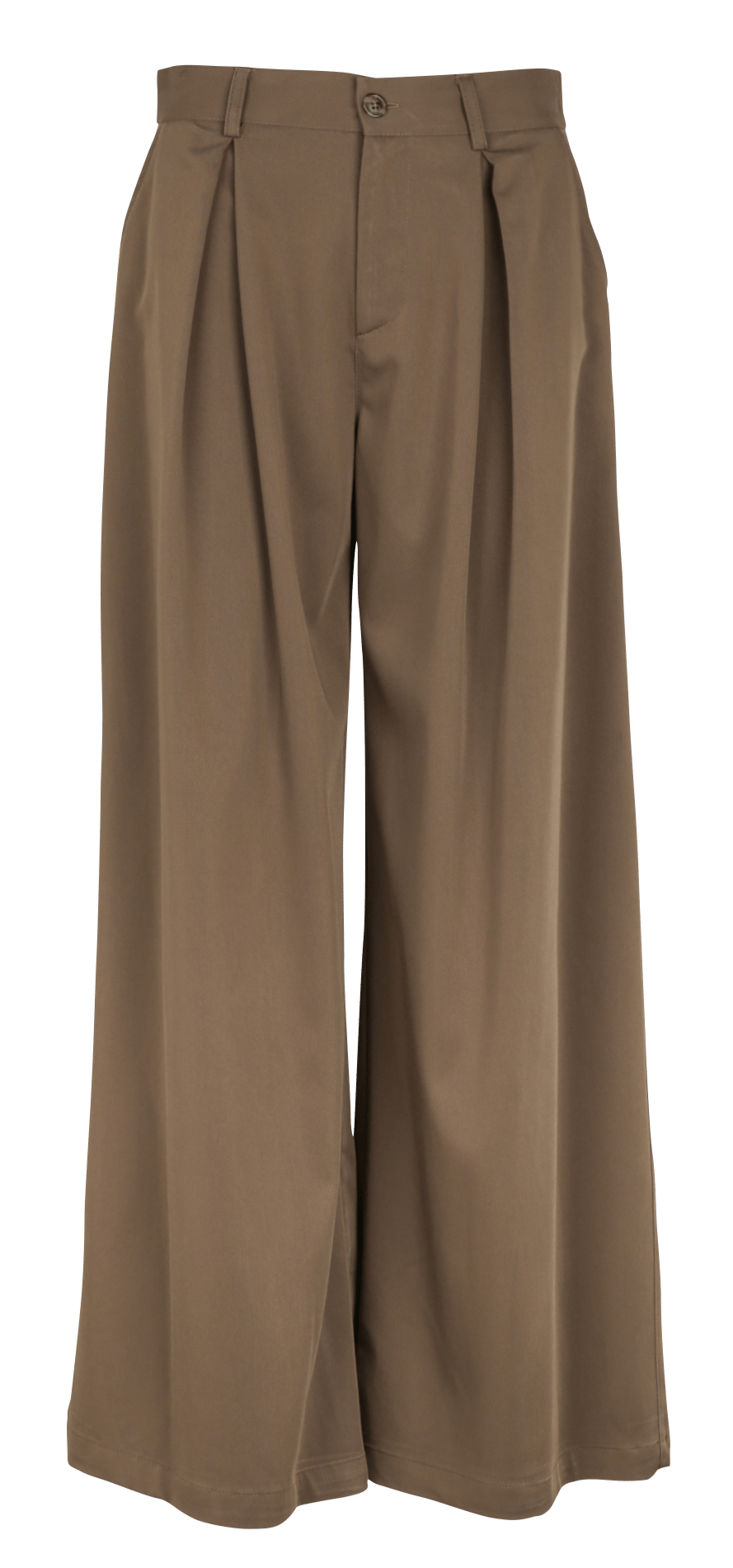 Pantalon large taille haute PLEASE Marron