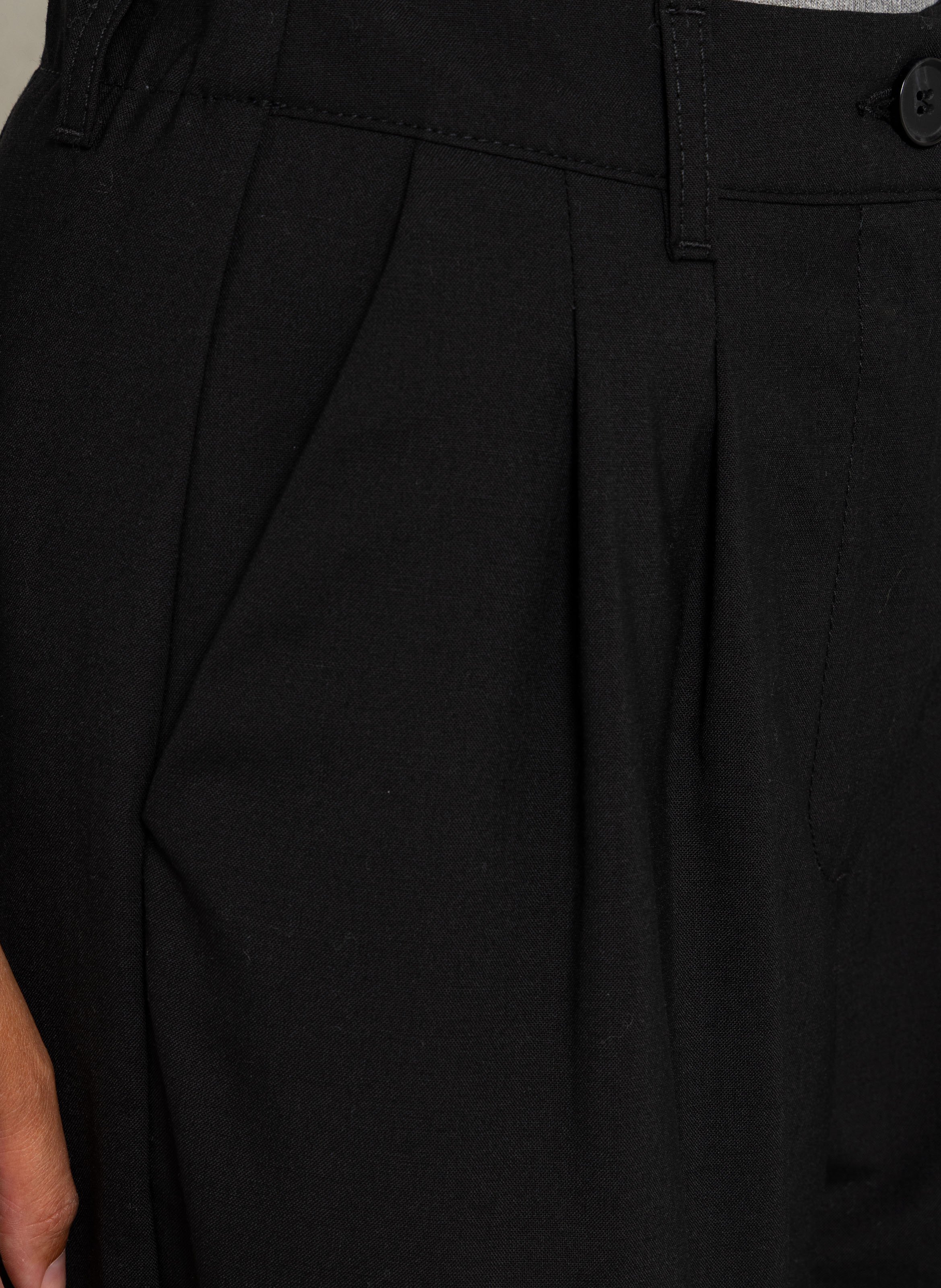 Large wool blend Bermuda shorts DES PETITS HAUTS Black