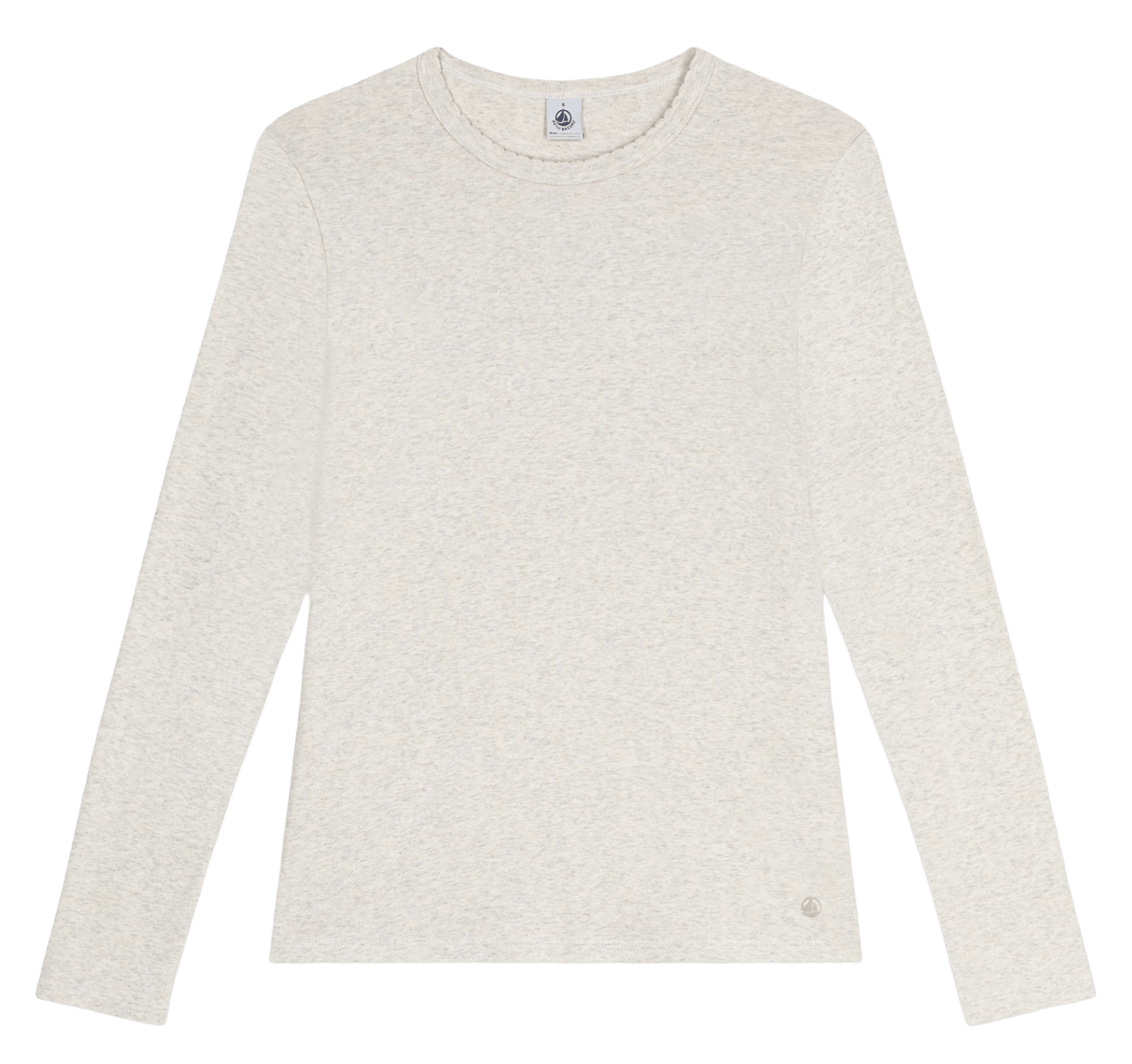 Straight cotton round-neck T-shirt PETIT BATEAU Beige