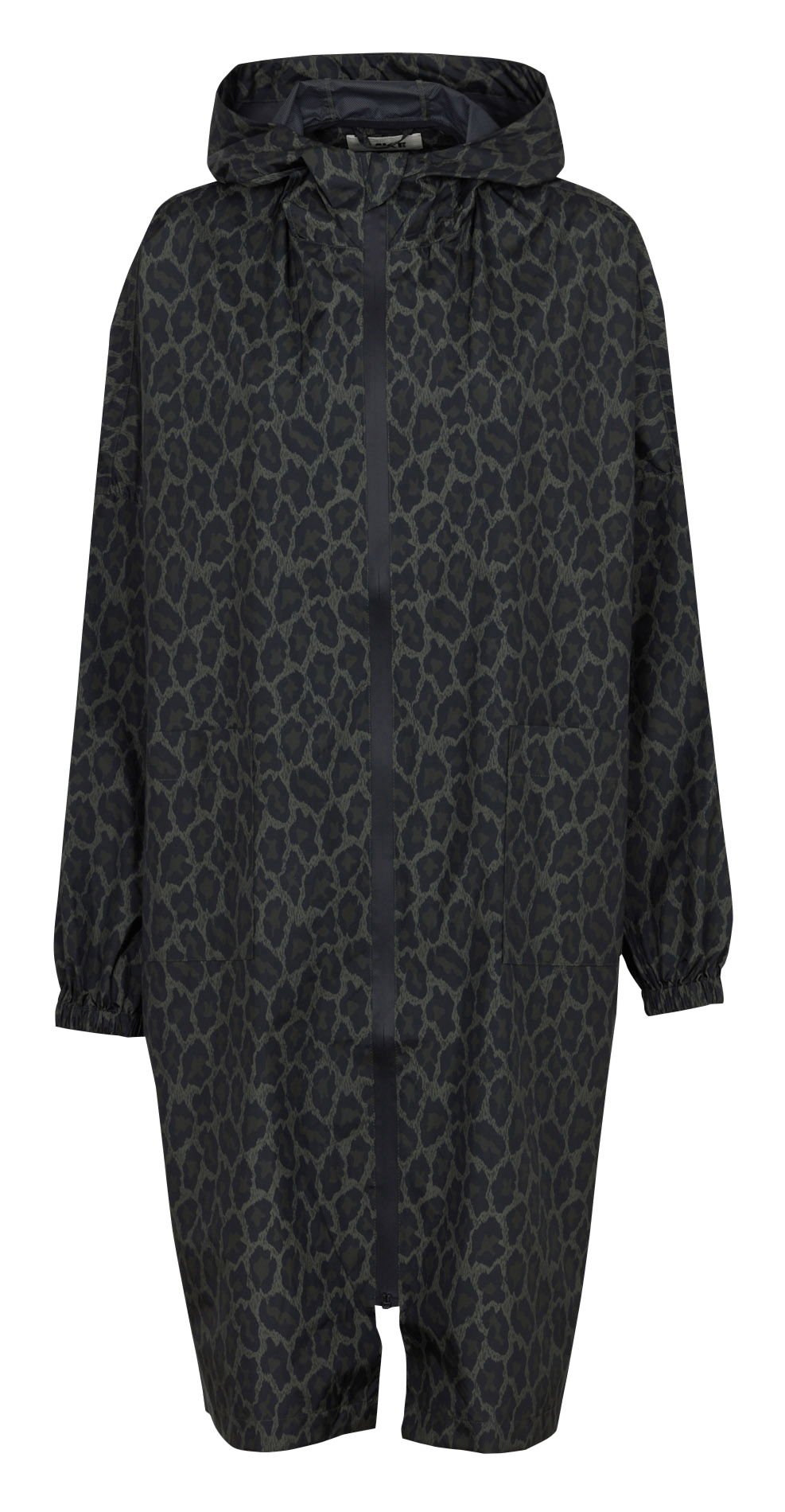 Imperméable ample col montant imprimé MKT Kaki