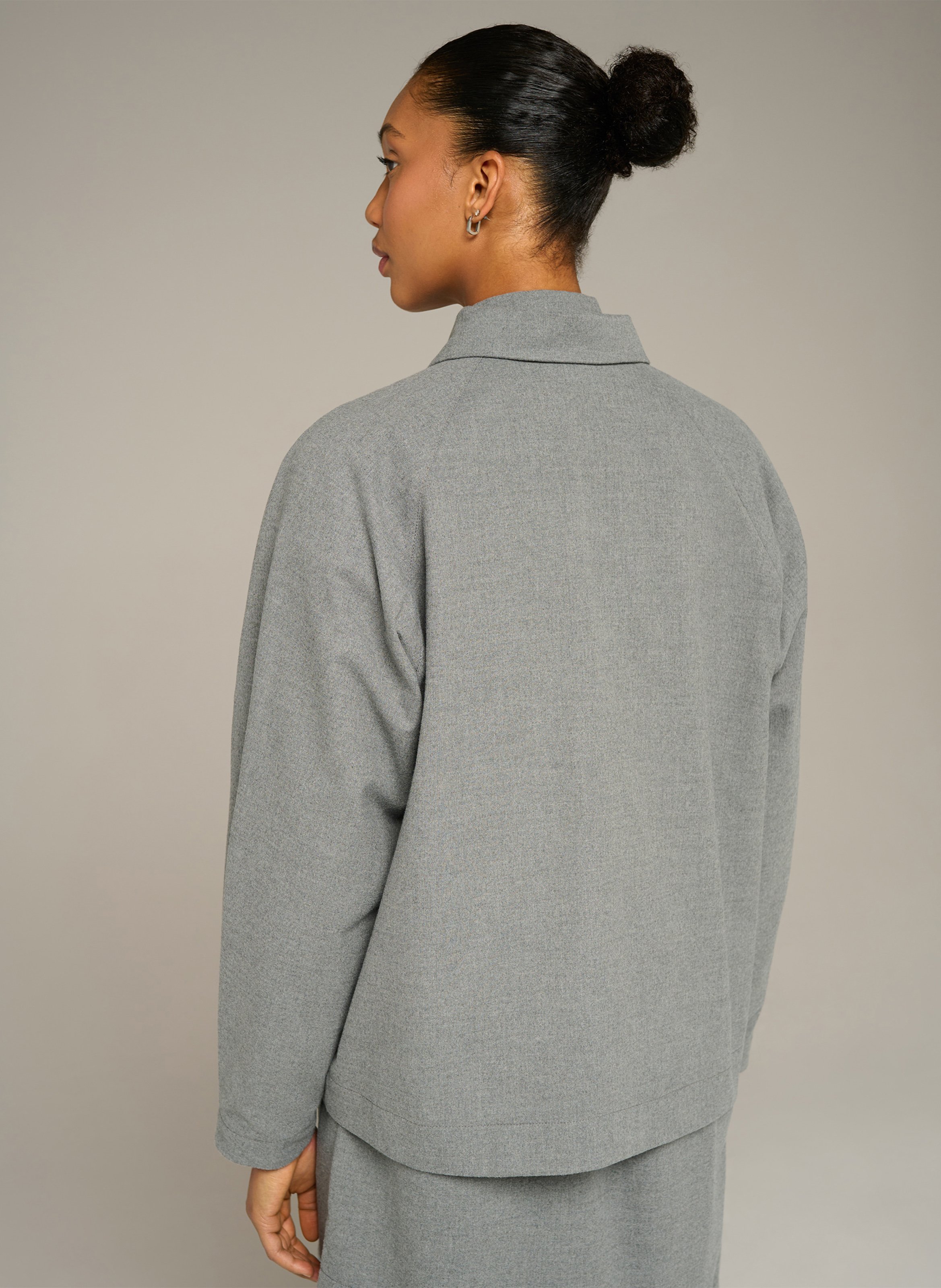 Loose-fit zip-neck sweatshirt COTELAC ACOTE Grey