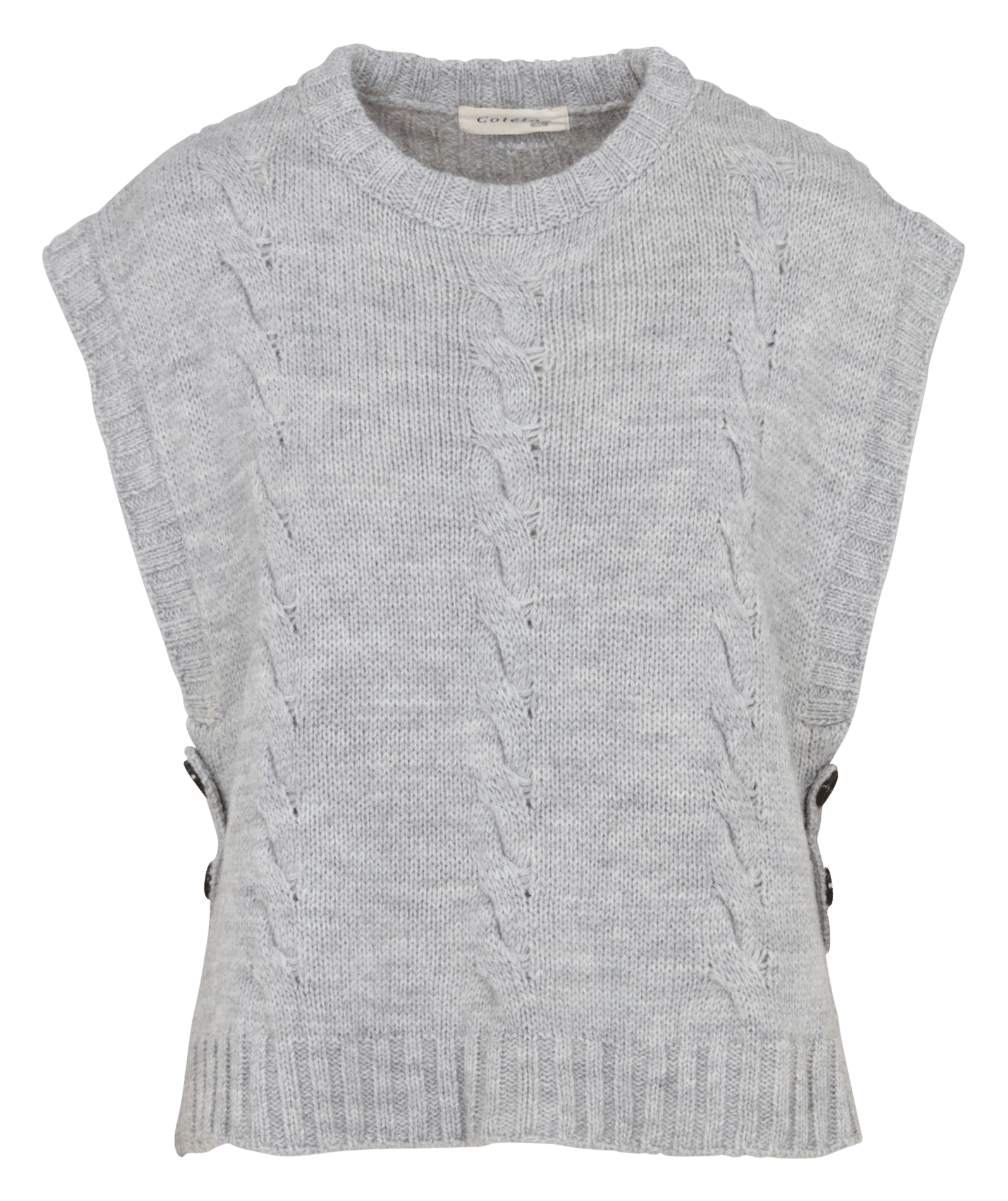 Pull col rond ample en laine mélangée  Gris