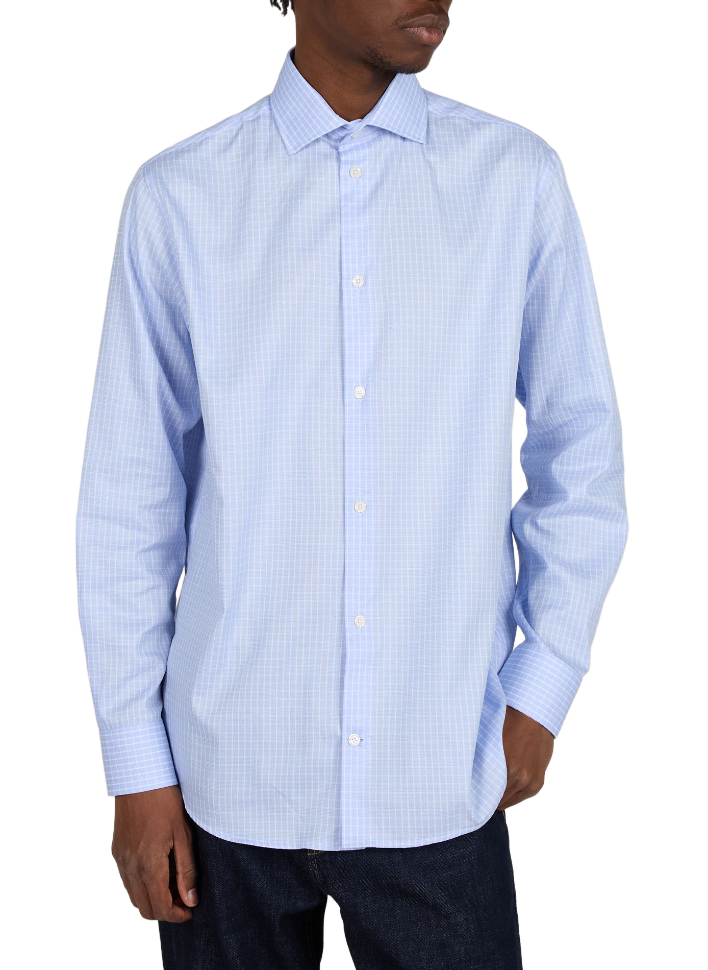 Straight-fit shirt in Icare cotton AU PRINTEMPS PARIS Blue
