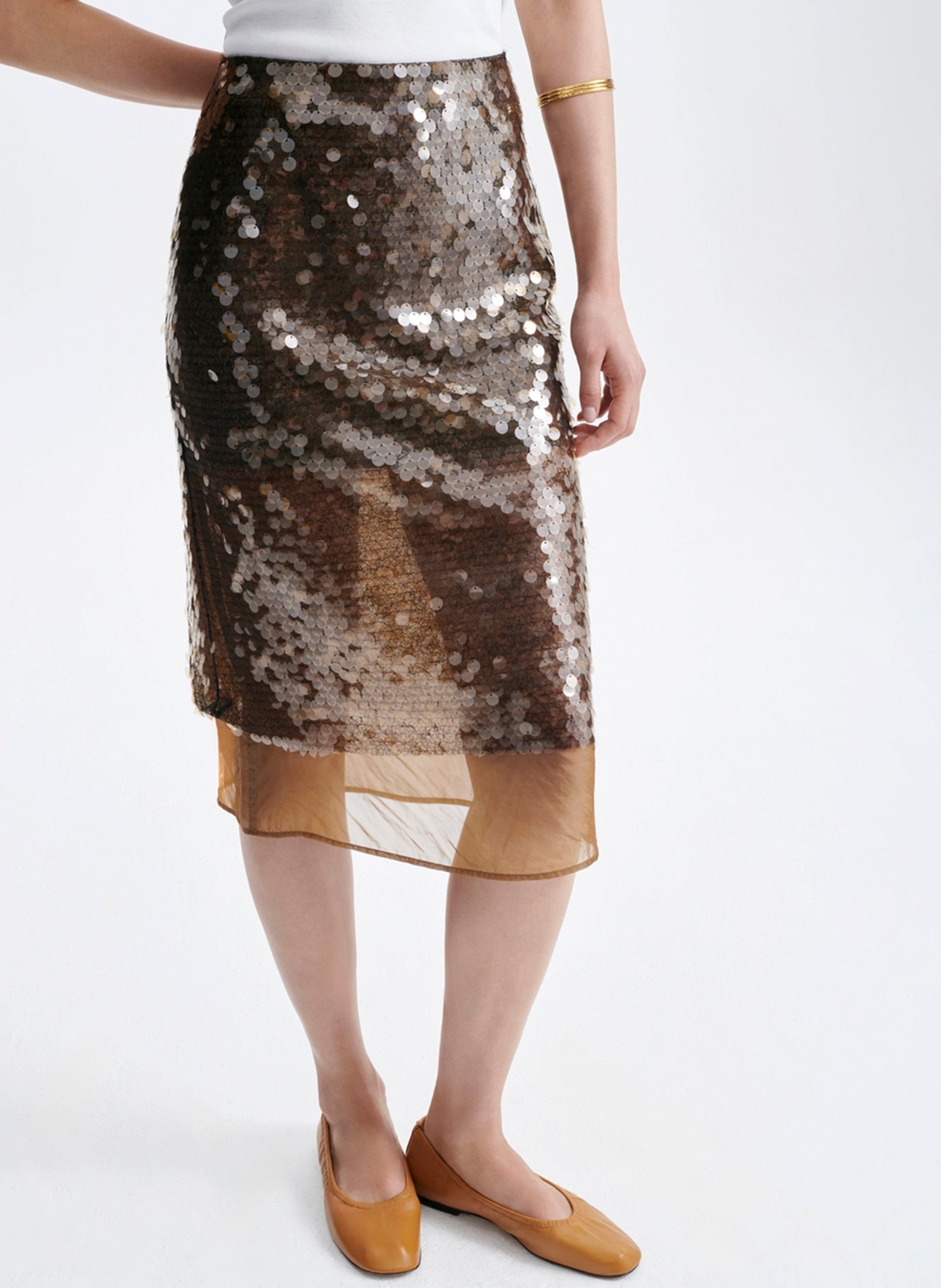 Jupe midi à sequins VANESSA BRUNO Vert