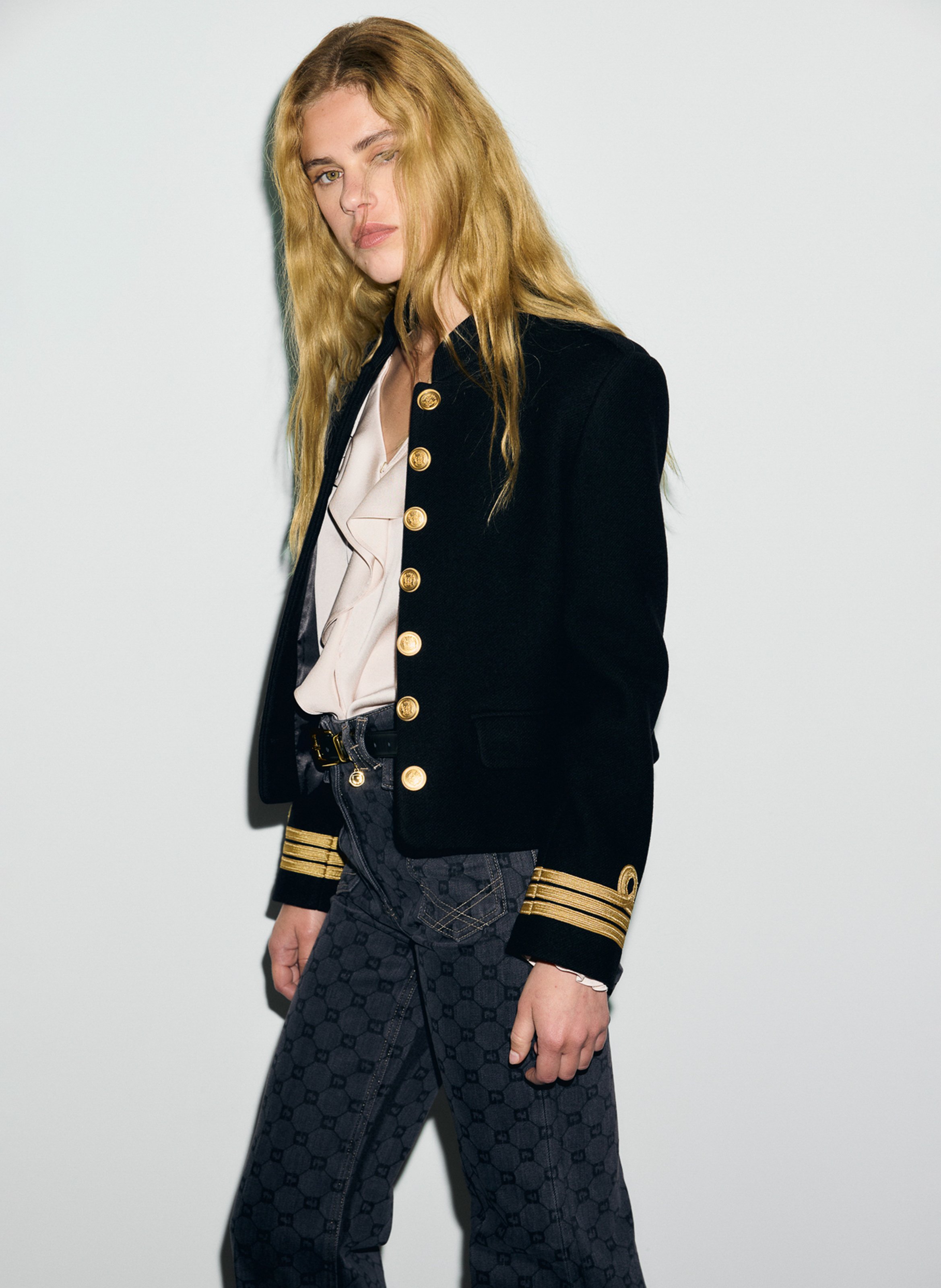 Straight stand-collar jacket in a wool blend GERARD DAREL Black