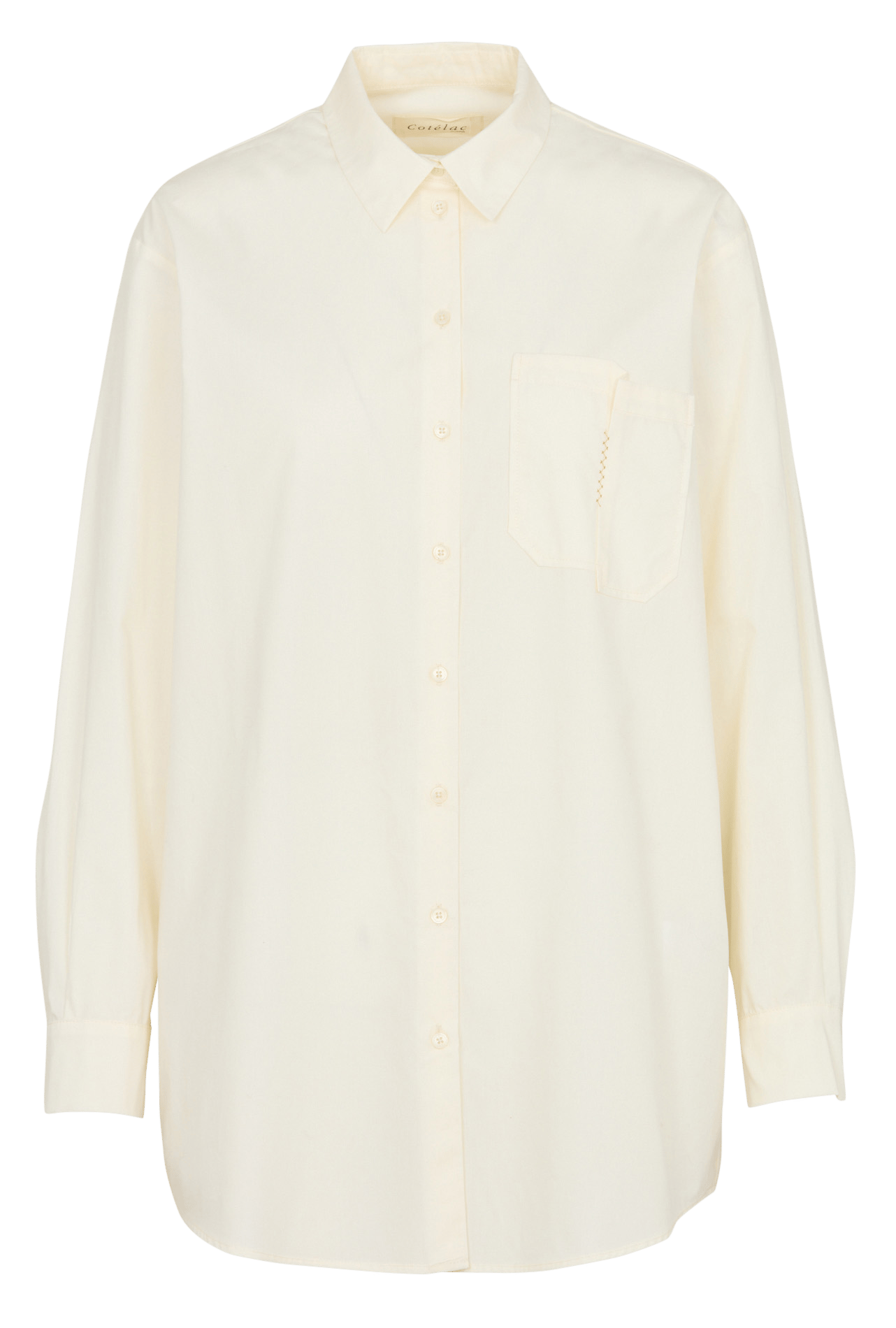 Blouse van biokatoen met klassieke kraag COTELAC ACOTE Beige
