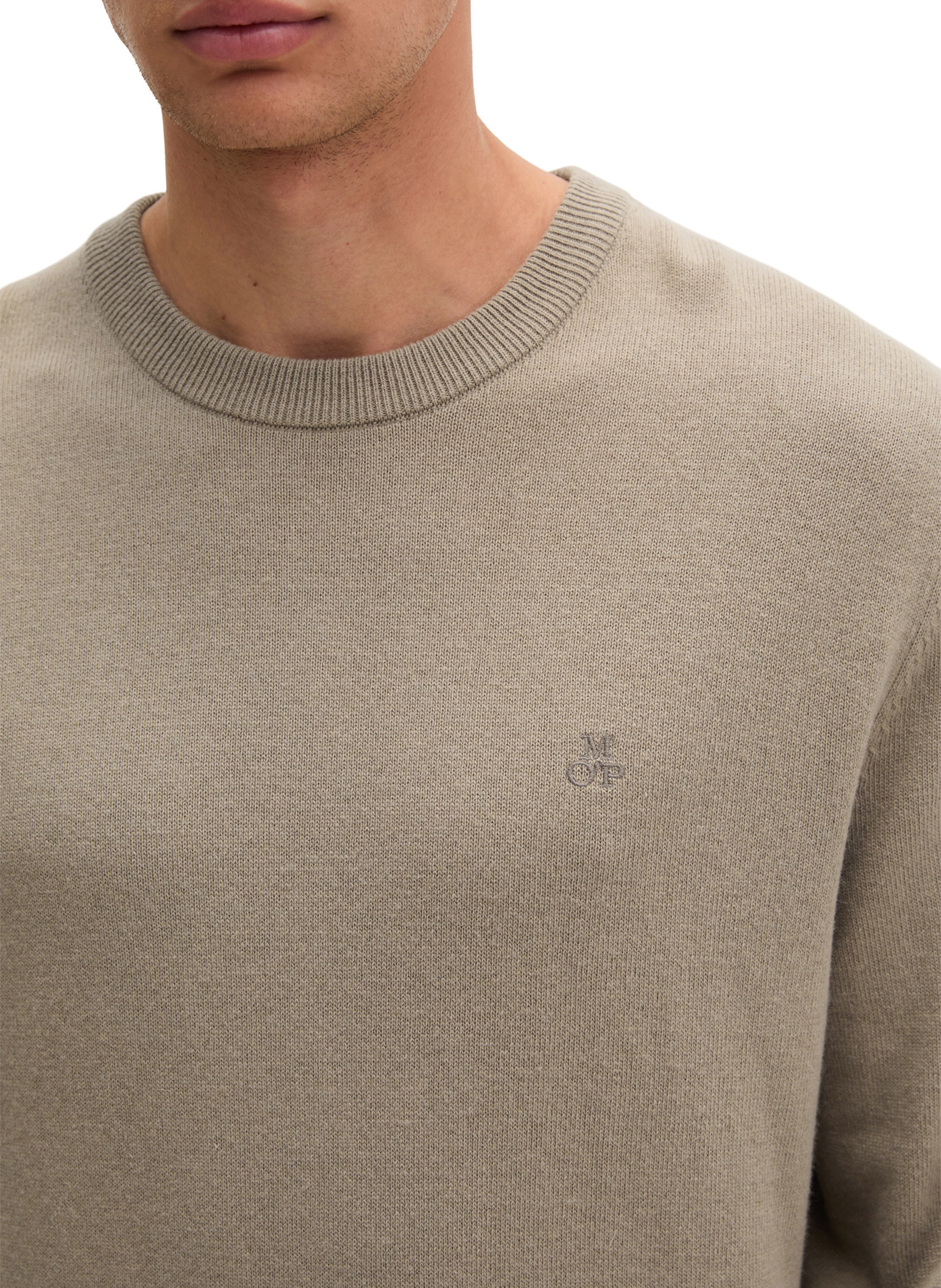 Trui van katoenmix met ronde hals MARC O'POLO Beige