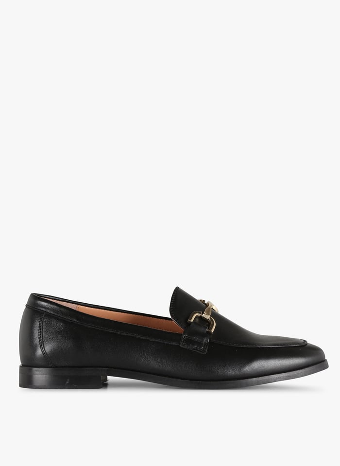 Mocassins En Cuir Lisse Nelia Noir Mellow Yellow Femme Place