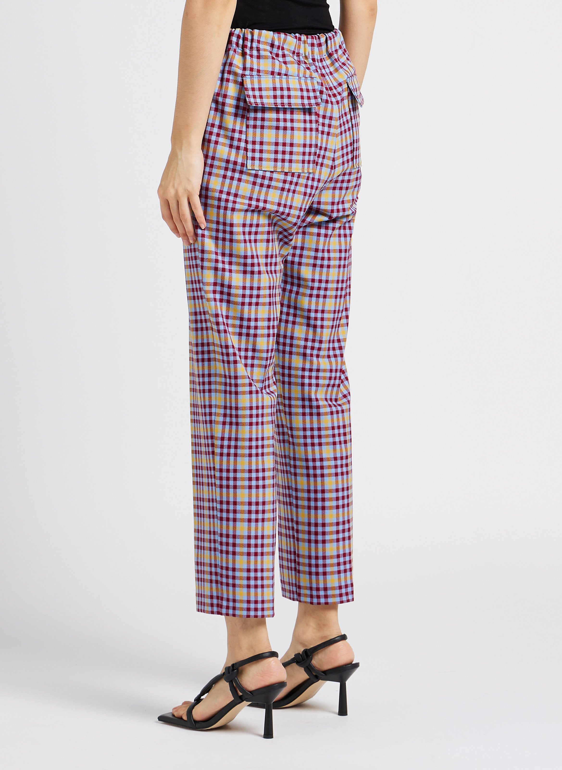 Gerade geschnittene Bundfaltenhose mit Karomuster MAX&Co. Mehrfarbig