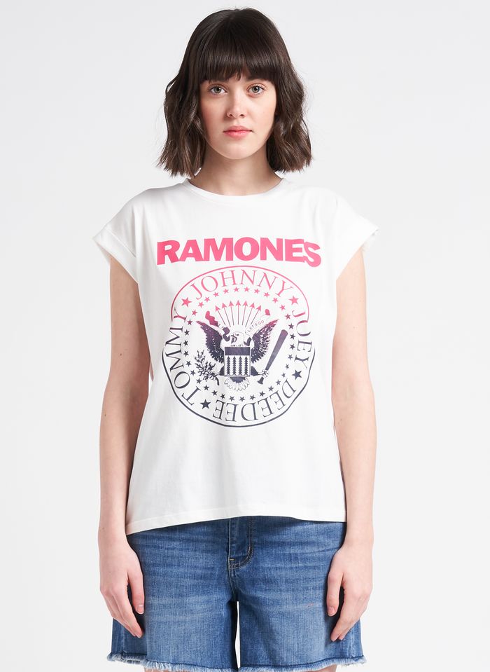 Variant Telegraf Ensomhed Rundhals-t-shirt Aus Baumwolle Mit Siebdruck Ramones X Mkt Studio Craie Mkt  - Damen | Place des Tendances