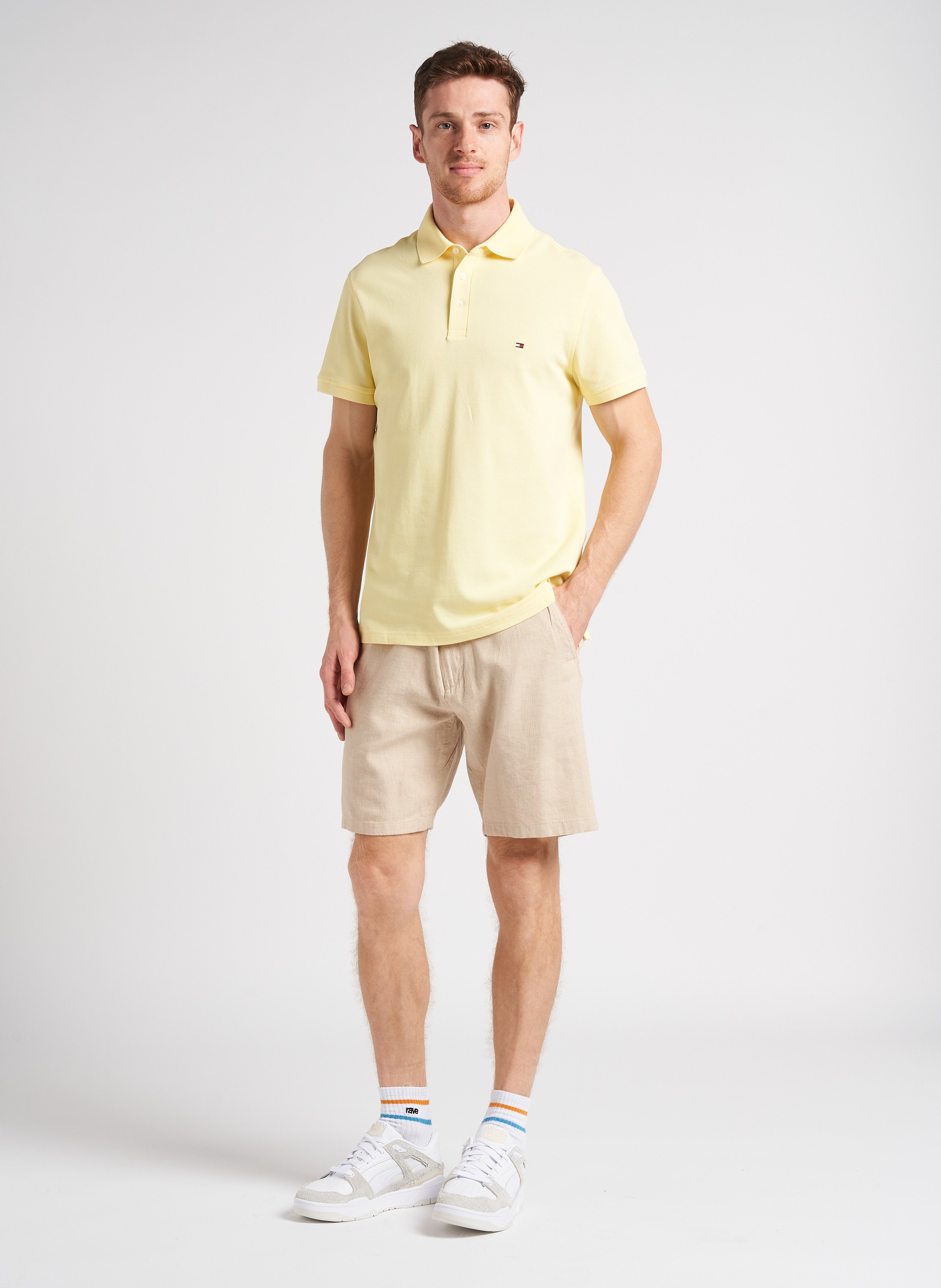 Short regular-fit en coton bio mélangé SELECTED Beige