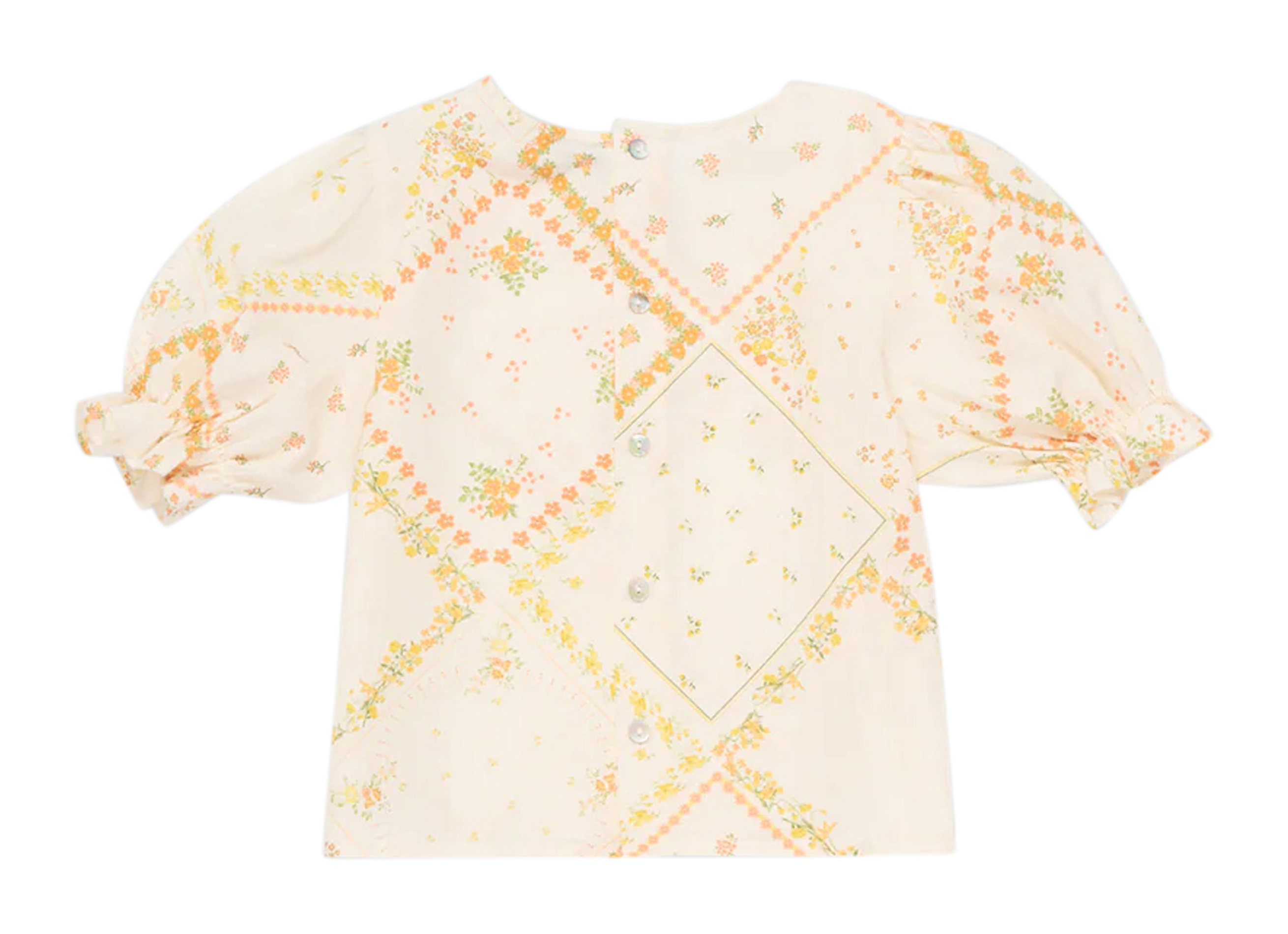 Organic cotton-blend straight-cut blouse with round neck THE NEW SOCIETY Multicolored