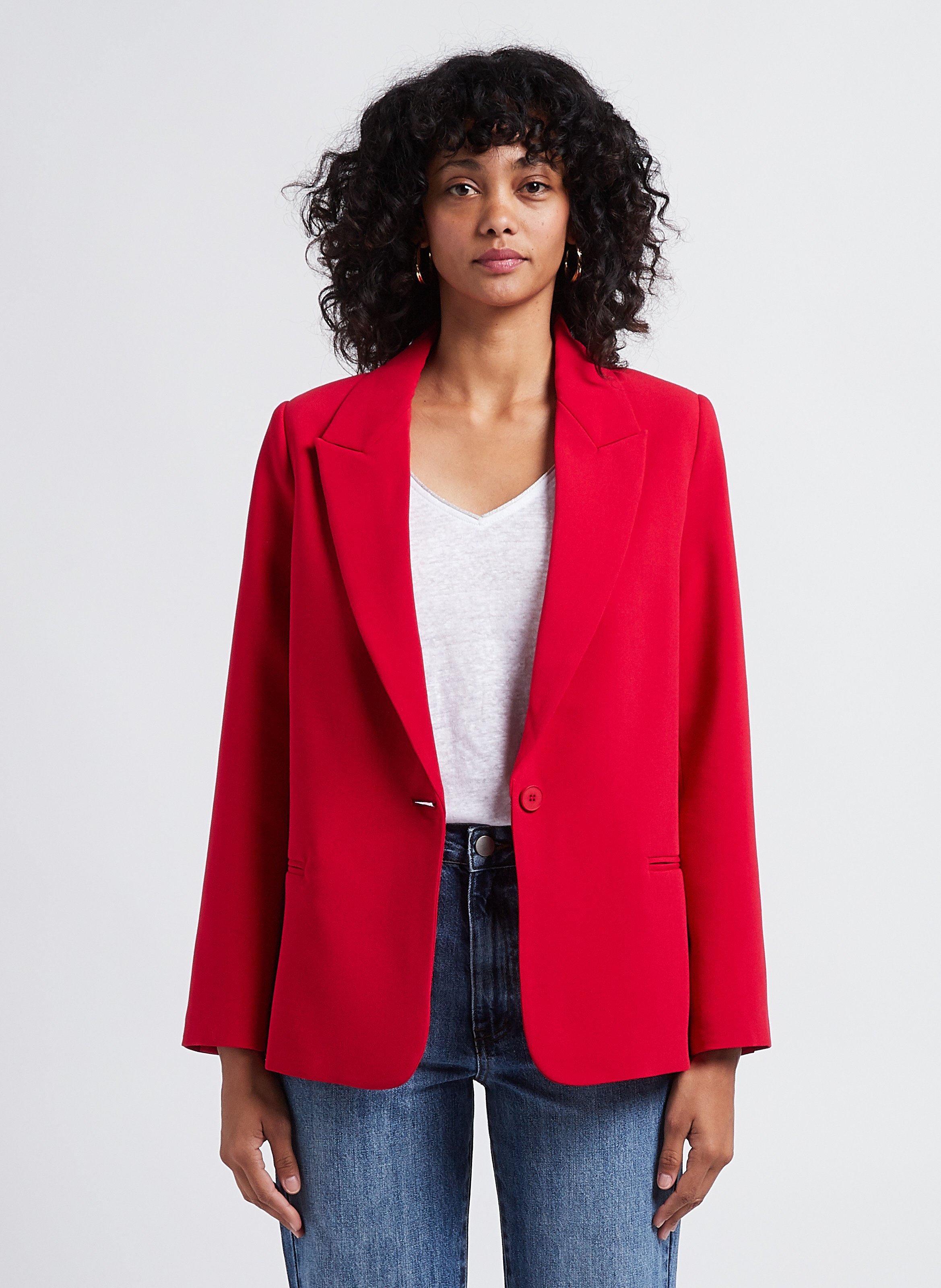 Veste col tailleur Rouge