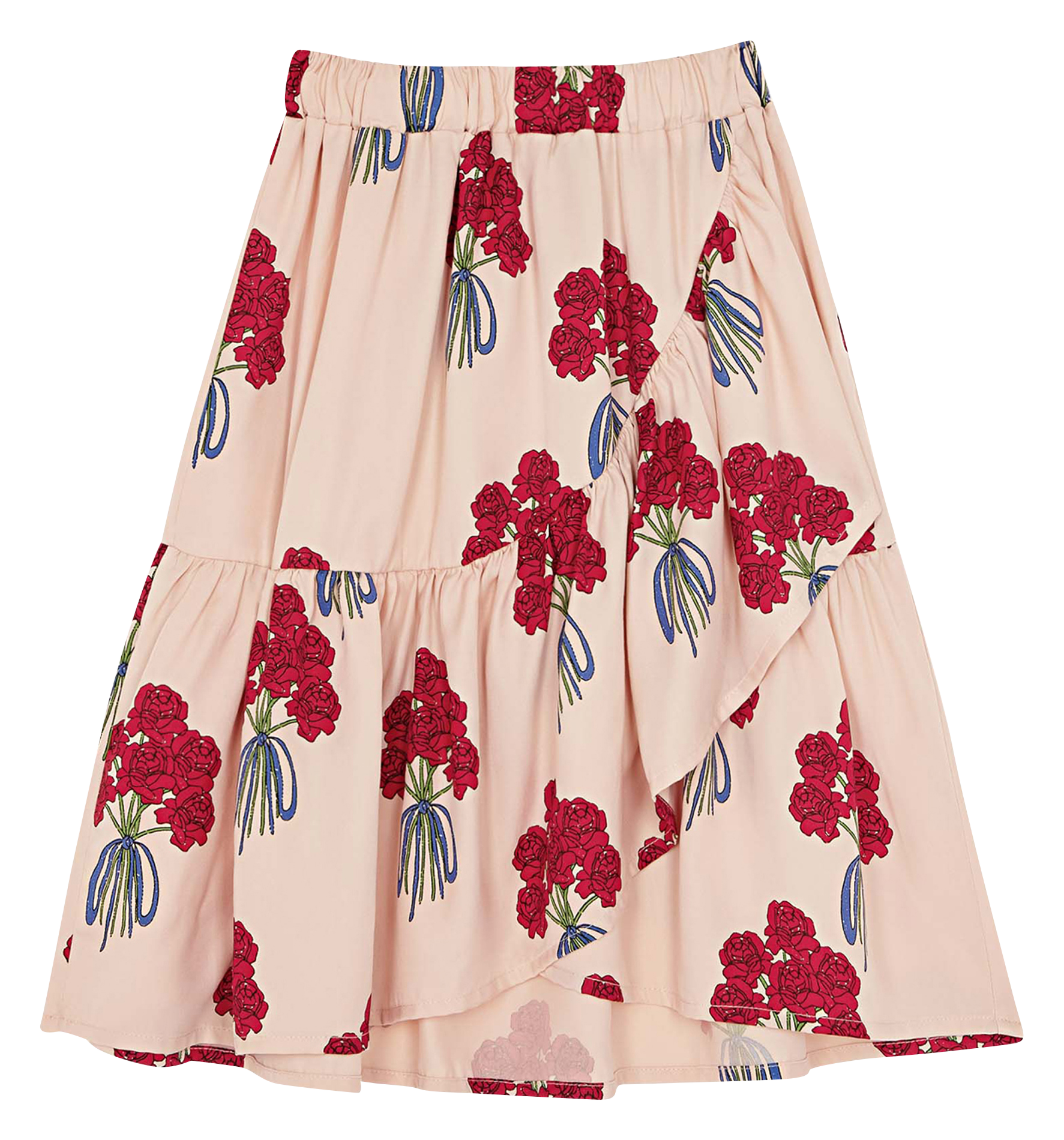 Jupe midi imprimée fleuri  THE CAMPAMENTO Rose