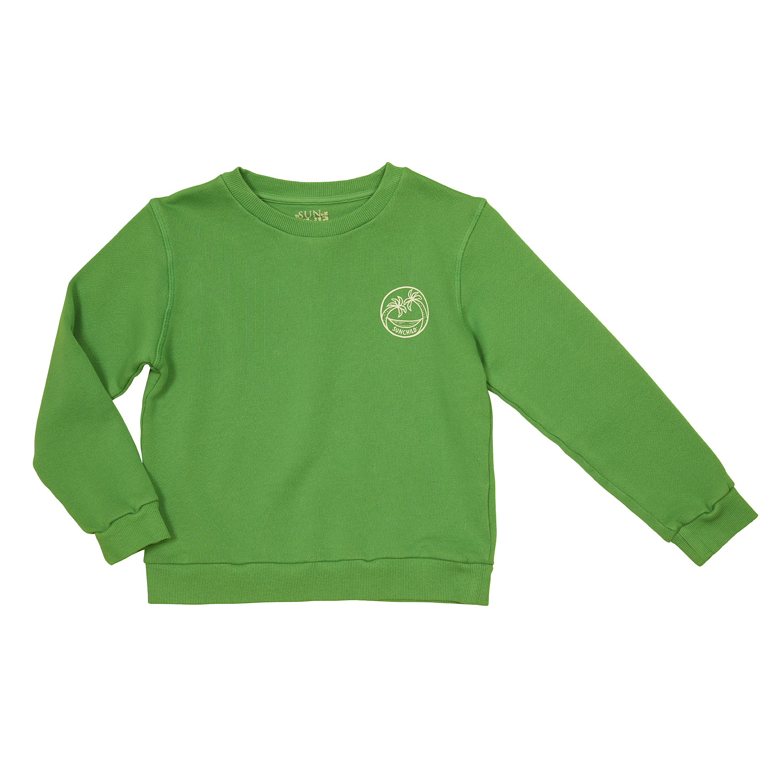 Sweat col rond droit en coton SUNCHILD Vert