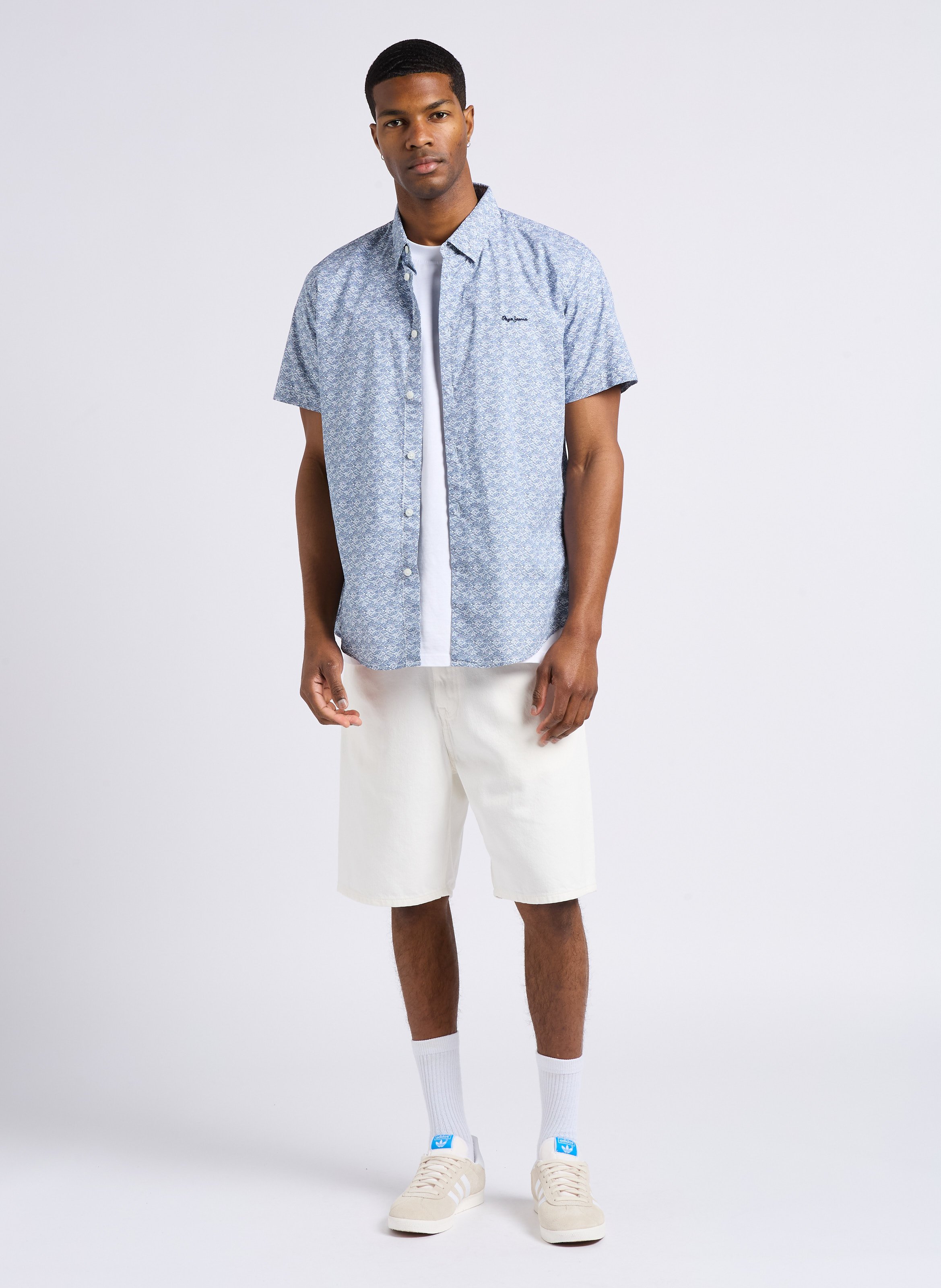 Short en denim droit en coton EDWIN Beige