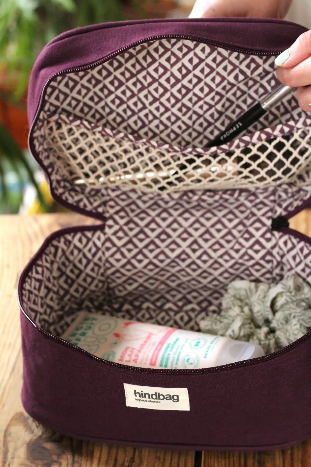 Cotton toiletry bag Purple