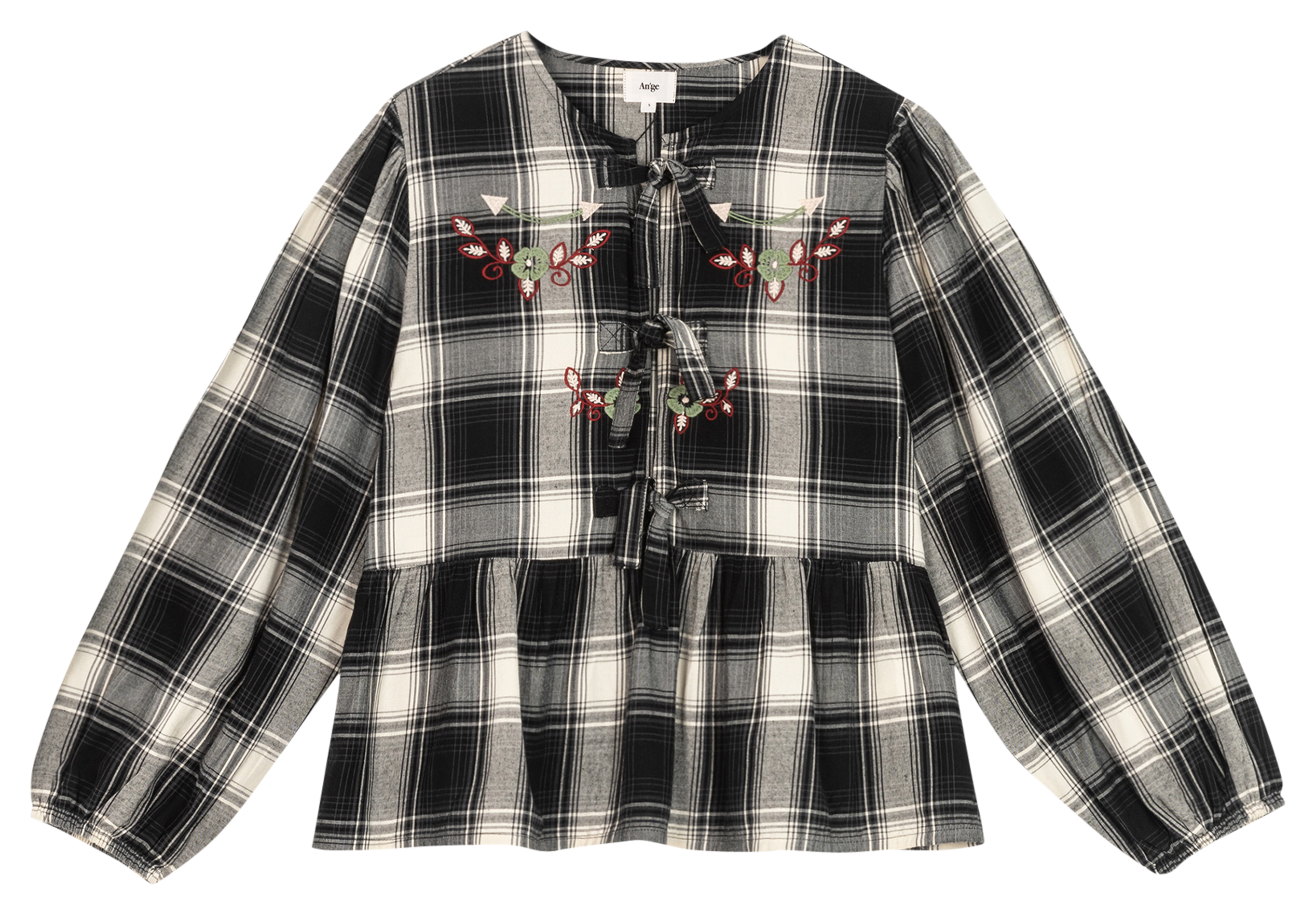 Straight checkered blouse AN'GE Black