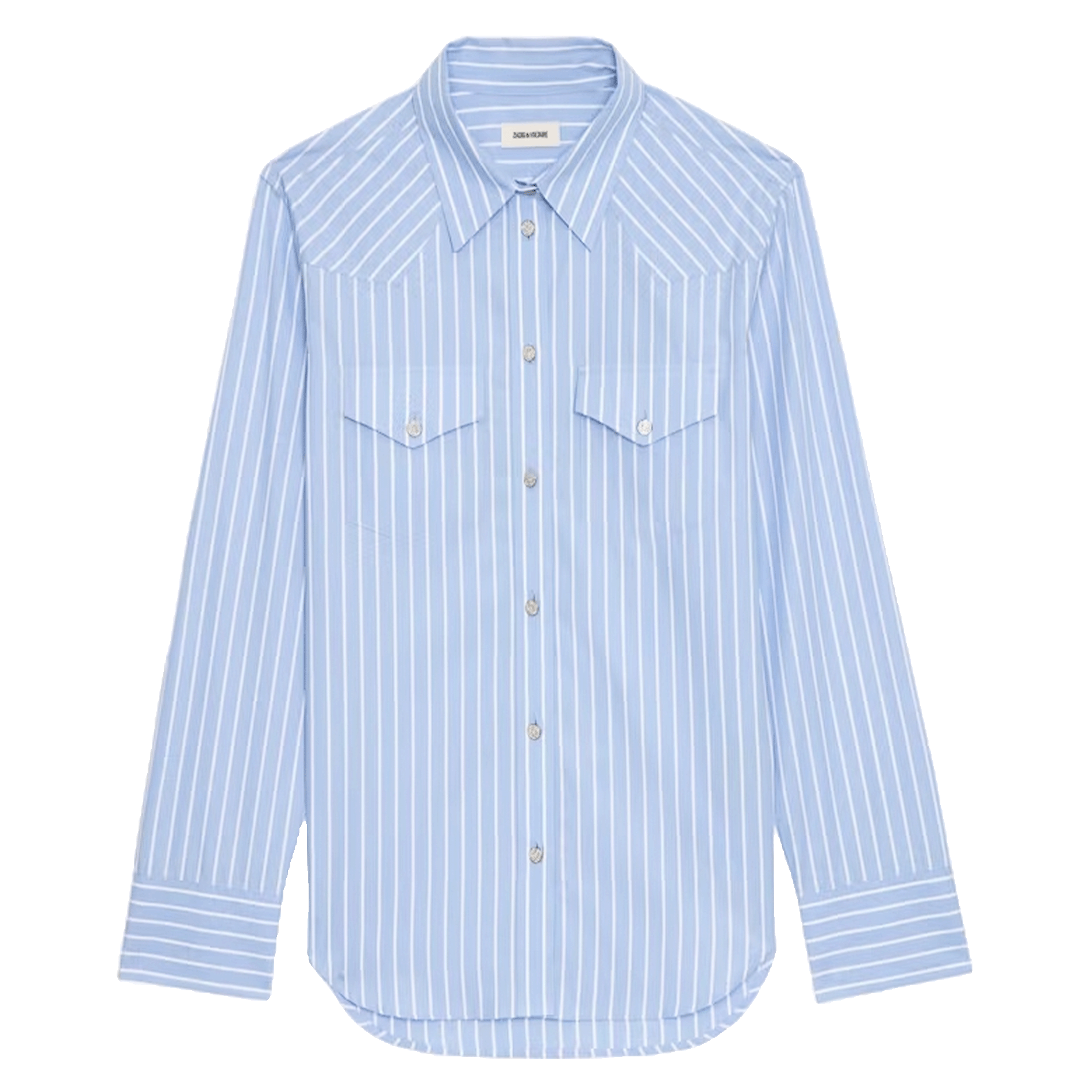 Chemise droite rayée en coton ZADIG&VOLTAIRE Bleu