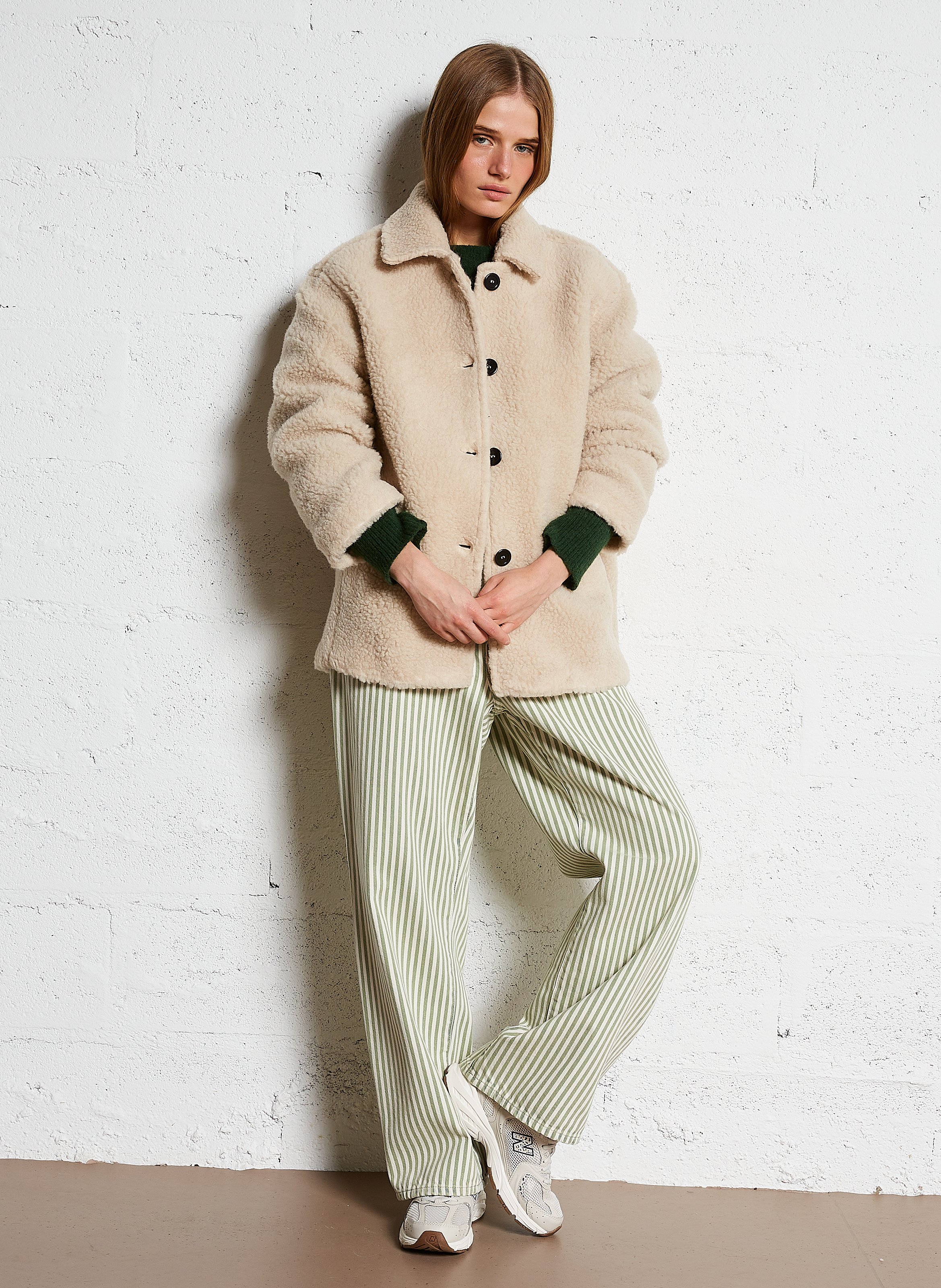 Cropped wool-blend coat AMERICAN VINTAGE Beige