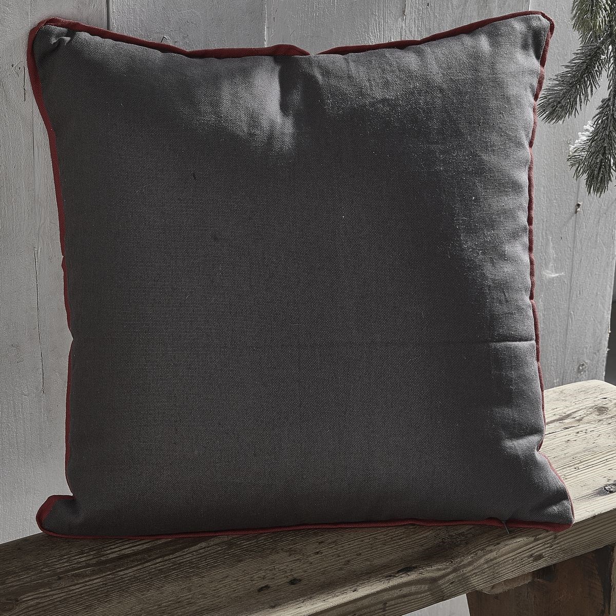 Coussin imprimé carré en coton TODAY LINGE DE MAISON Gris