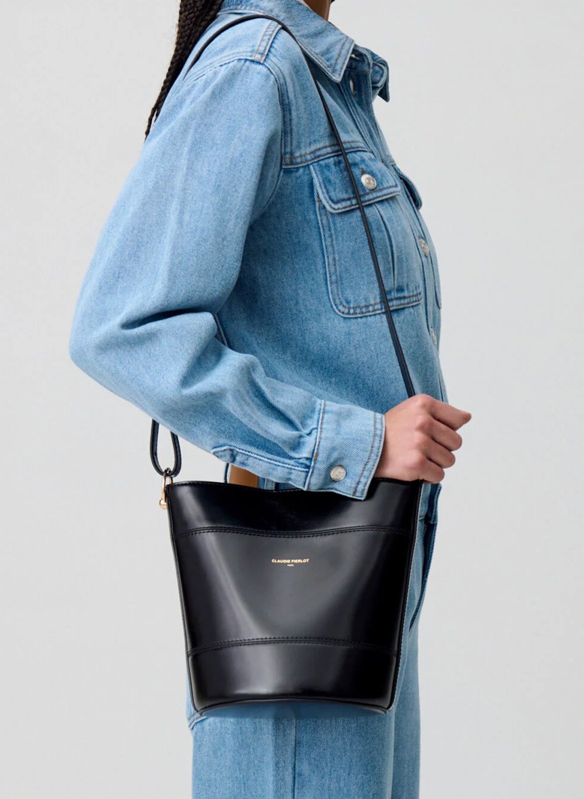 Sac seau en cuir  CLAUDIE PIERLOT Noir