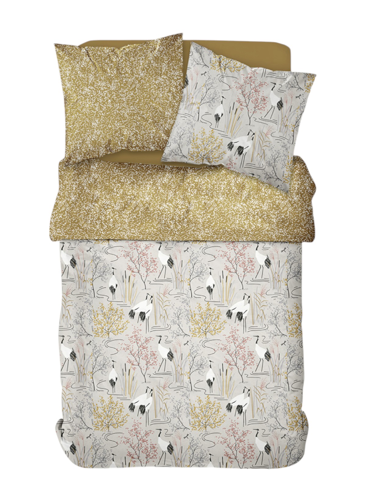 Printed cotton bed set TODAY LINGE DE MAISON Beige