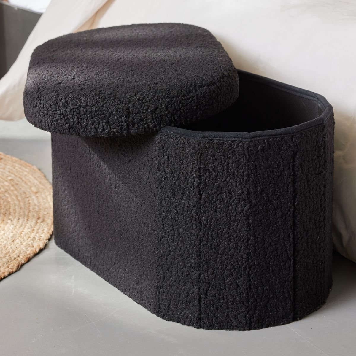 Oval storage bench FACTORY Black