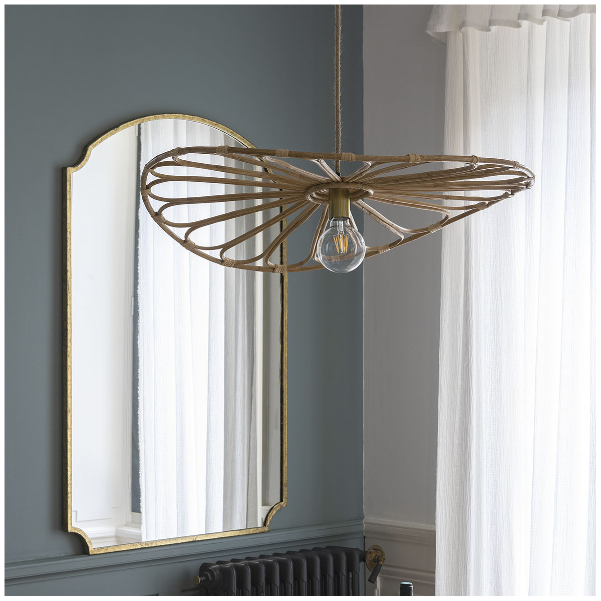 Mirror Margaux in aged gold metal - h. 120 cm BLANC D'IVOIRE Golden