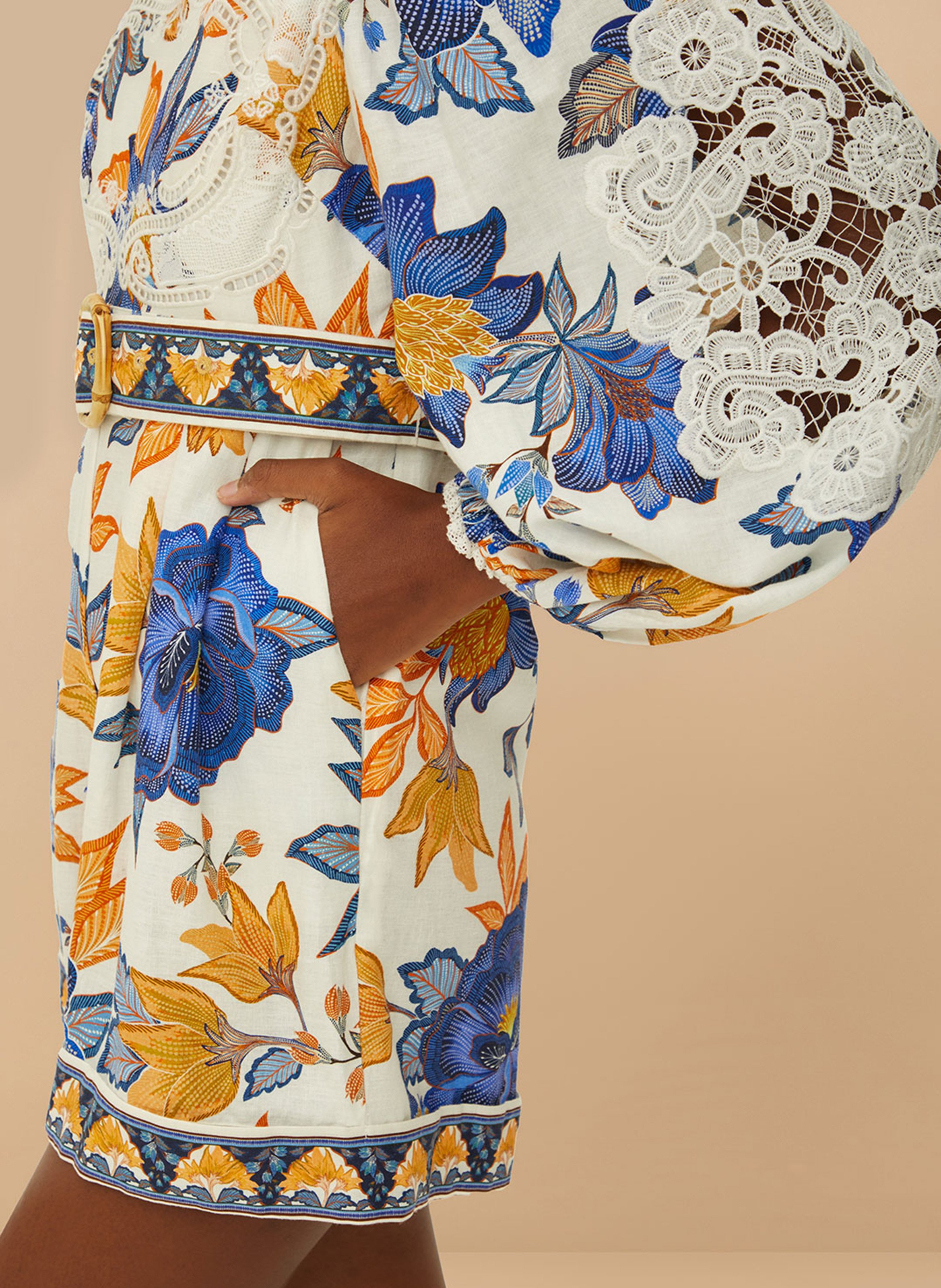 Combishort brodée à motifs FARM RIO Multicolore