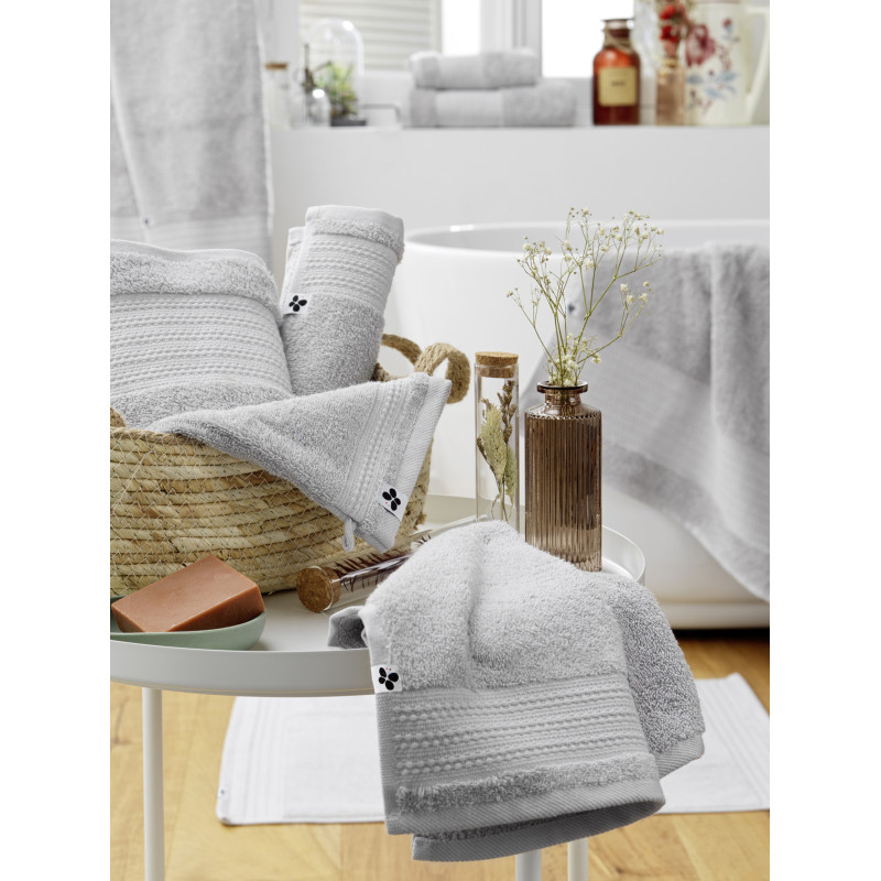 Set of 2 washcloths L'EFFET PAPILLON Grey