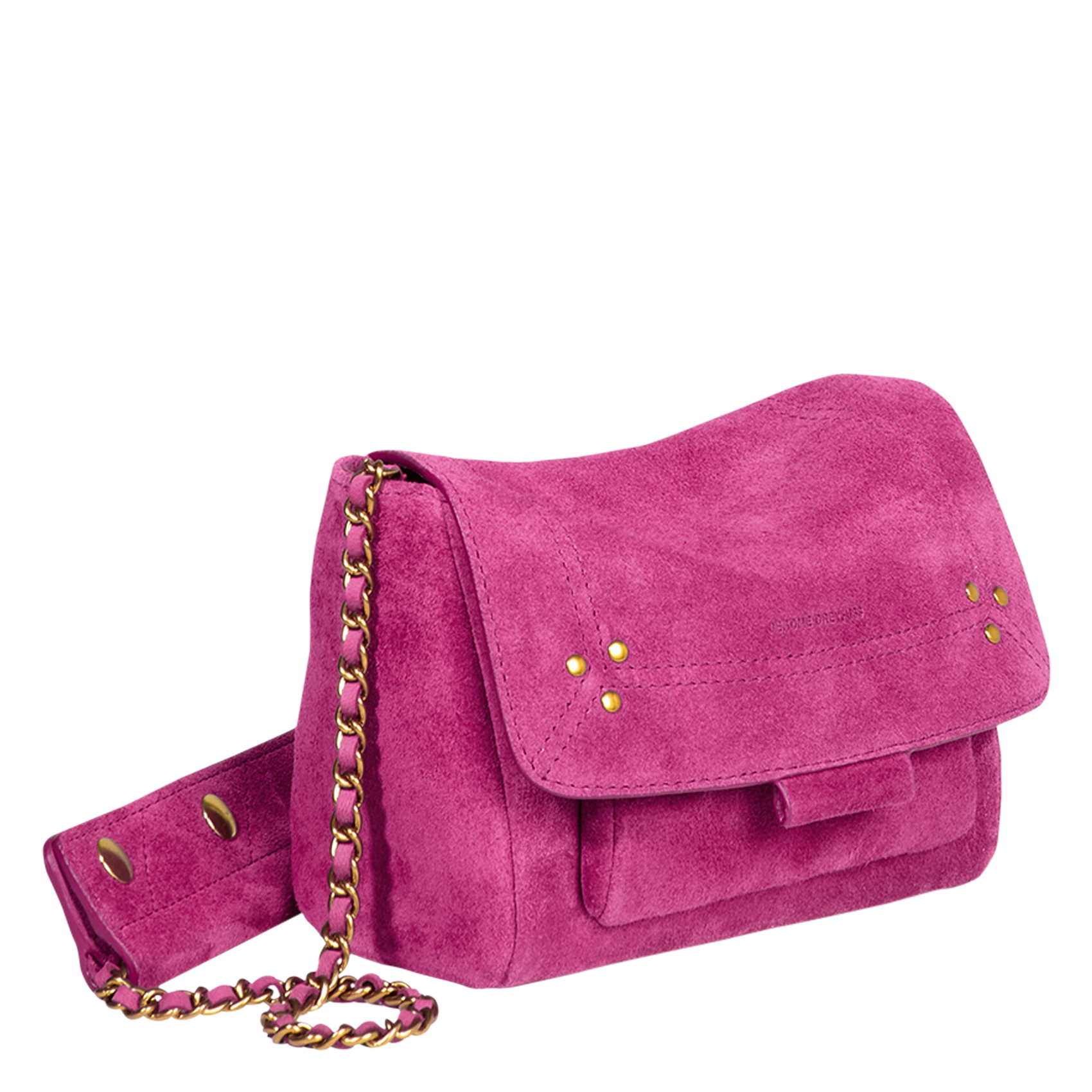 Leather flap shoulder bag Pink
