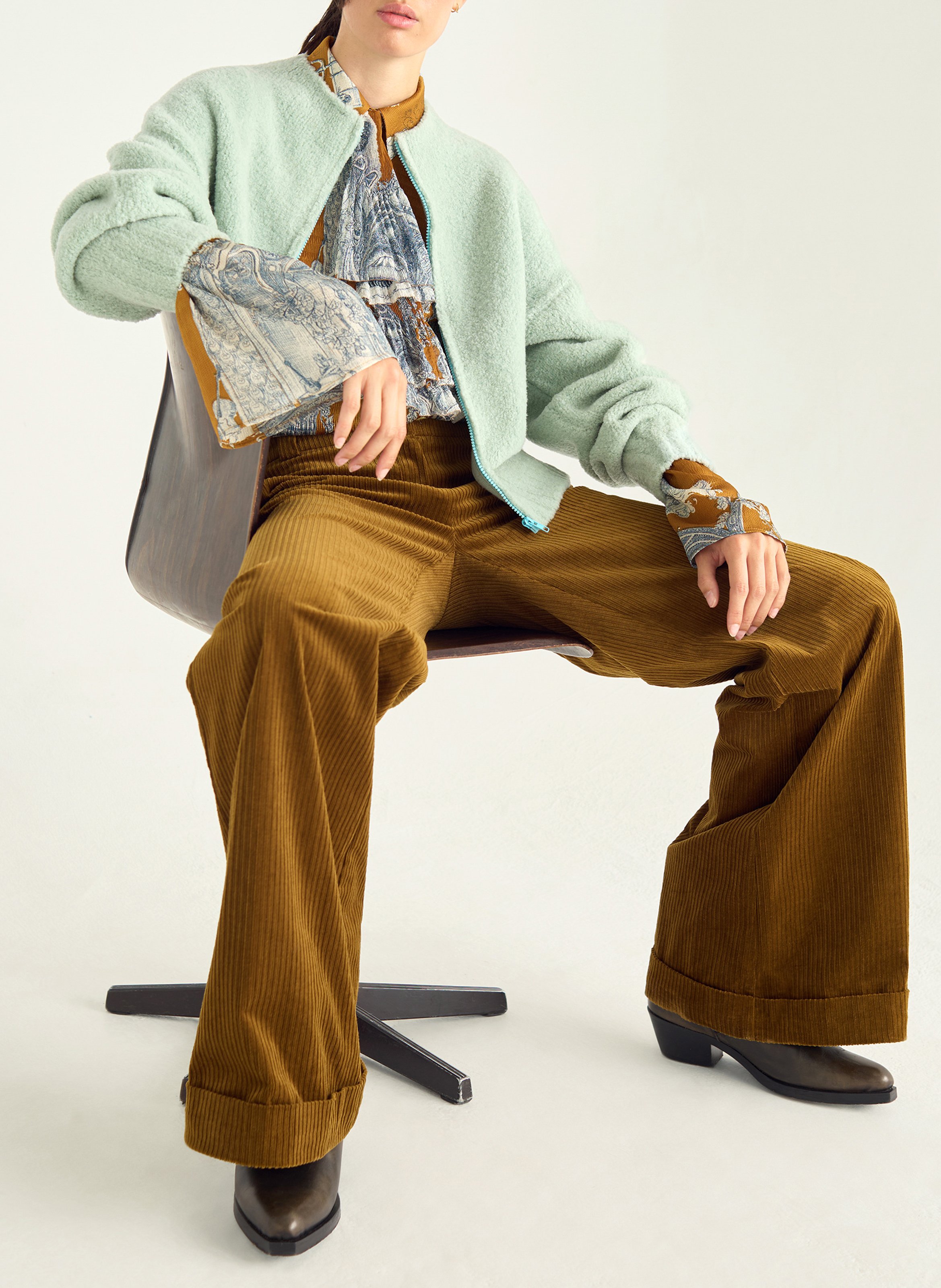 Straight-fit vest van wolmix COTELAC Groen