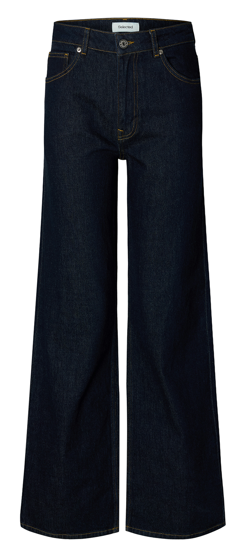 Jean patte d'eph en coton bio mélangé SELECTED Bleu