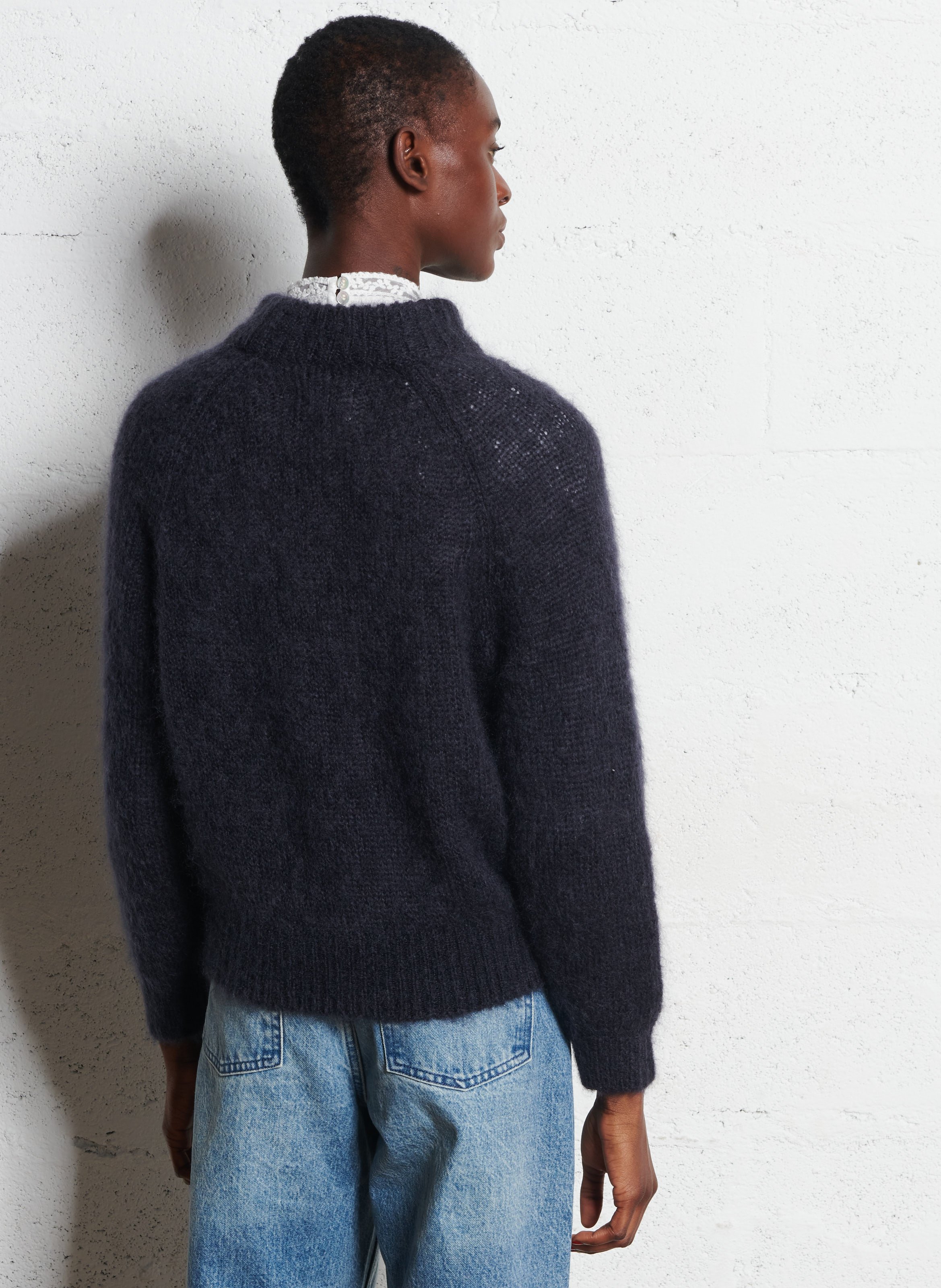 Pul col rond en laine mélangée DES PETITS HAUTS Noir