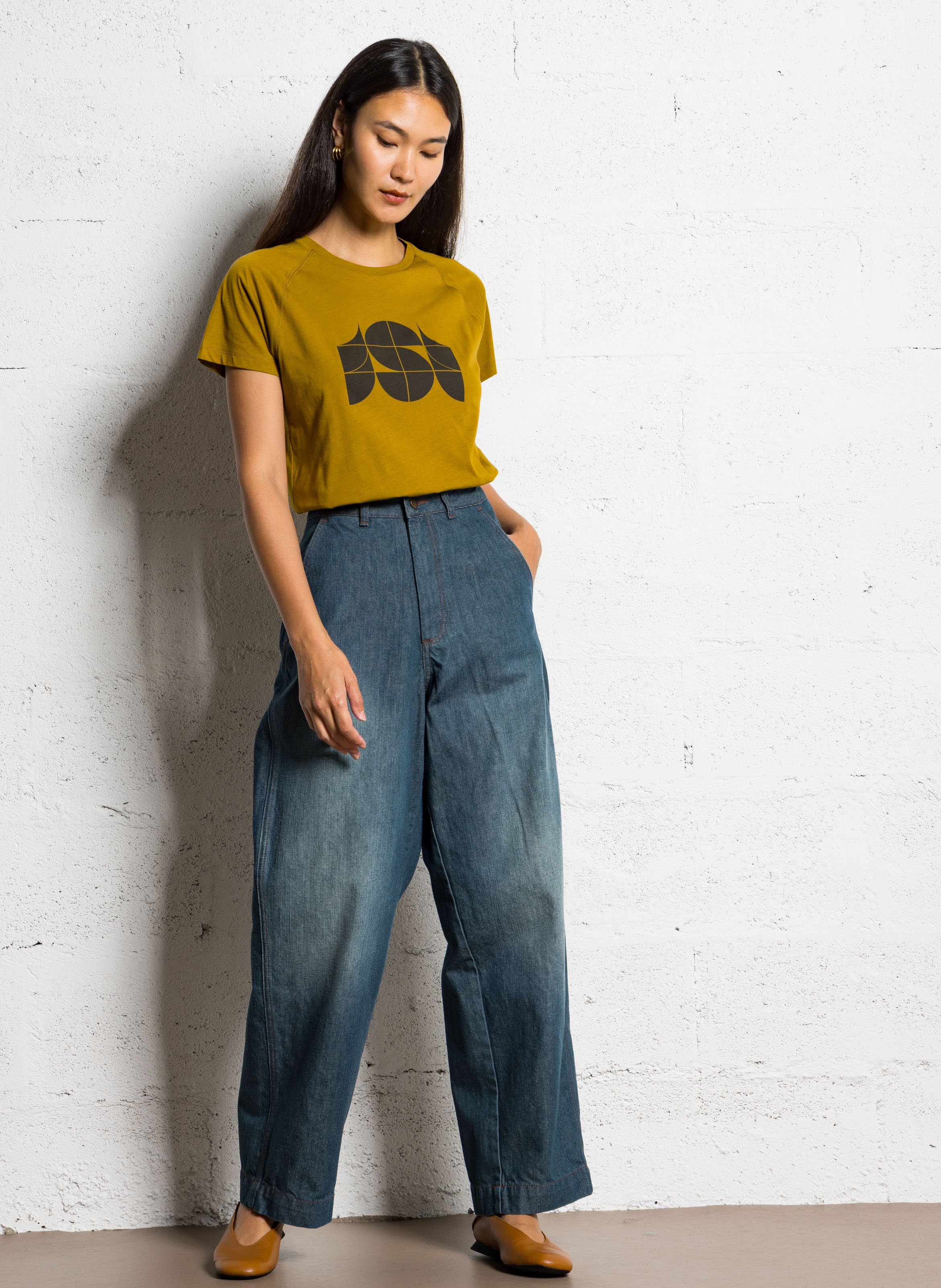 Tee-shirt sérigraphié en coton SOEUR Marron