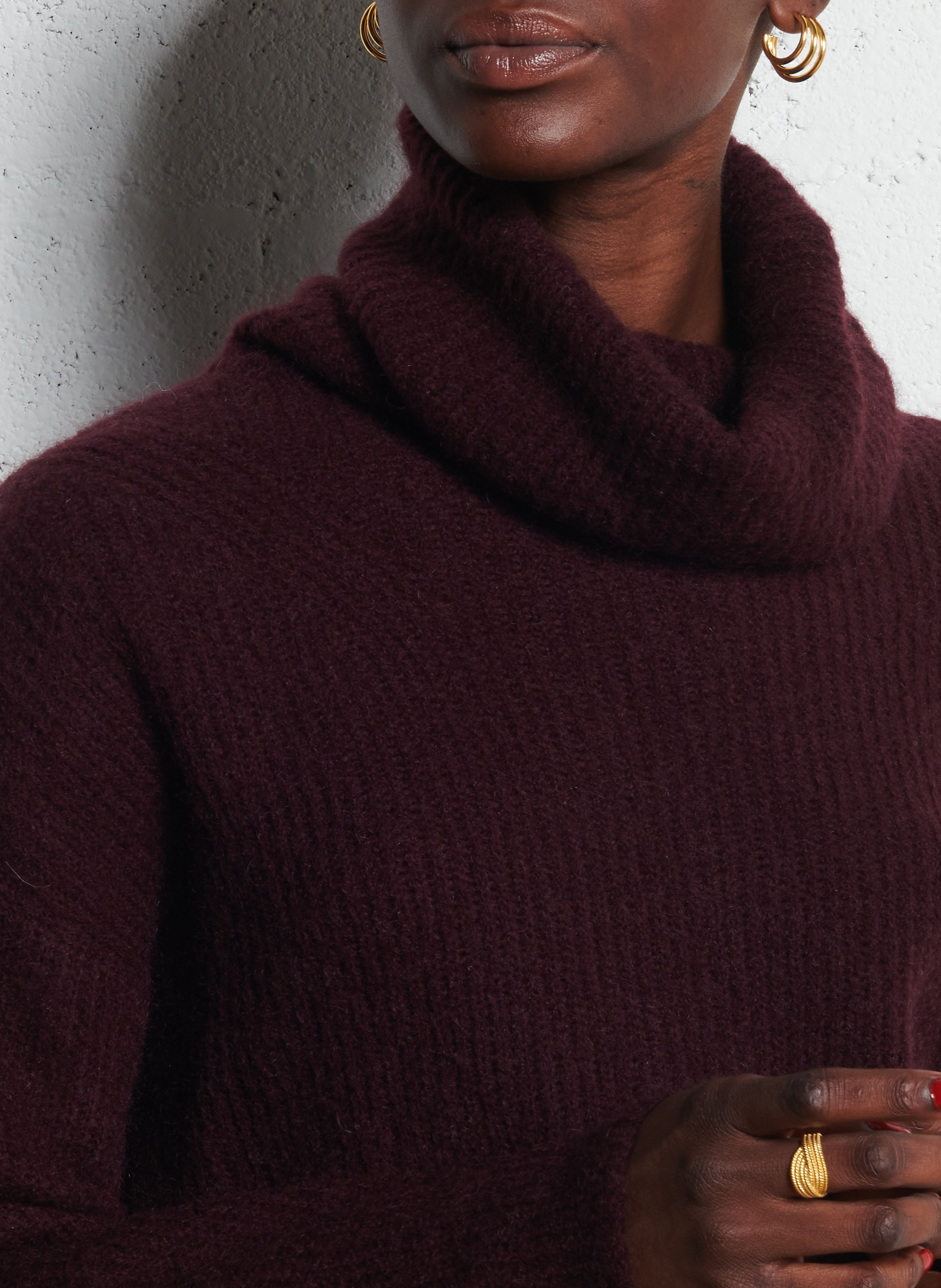 High-neck wool-blend sweater MAISON ANJE Black