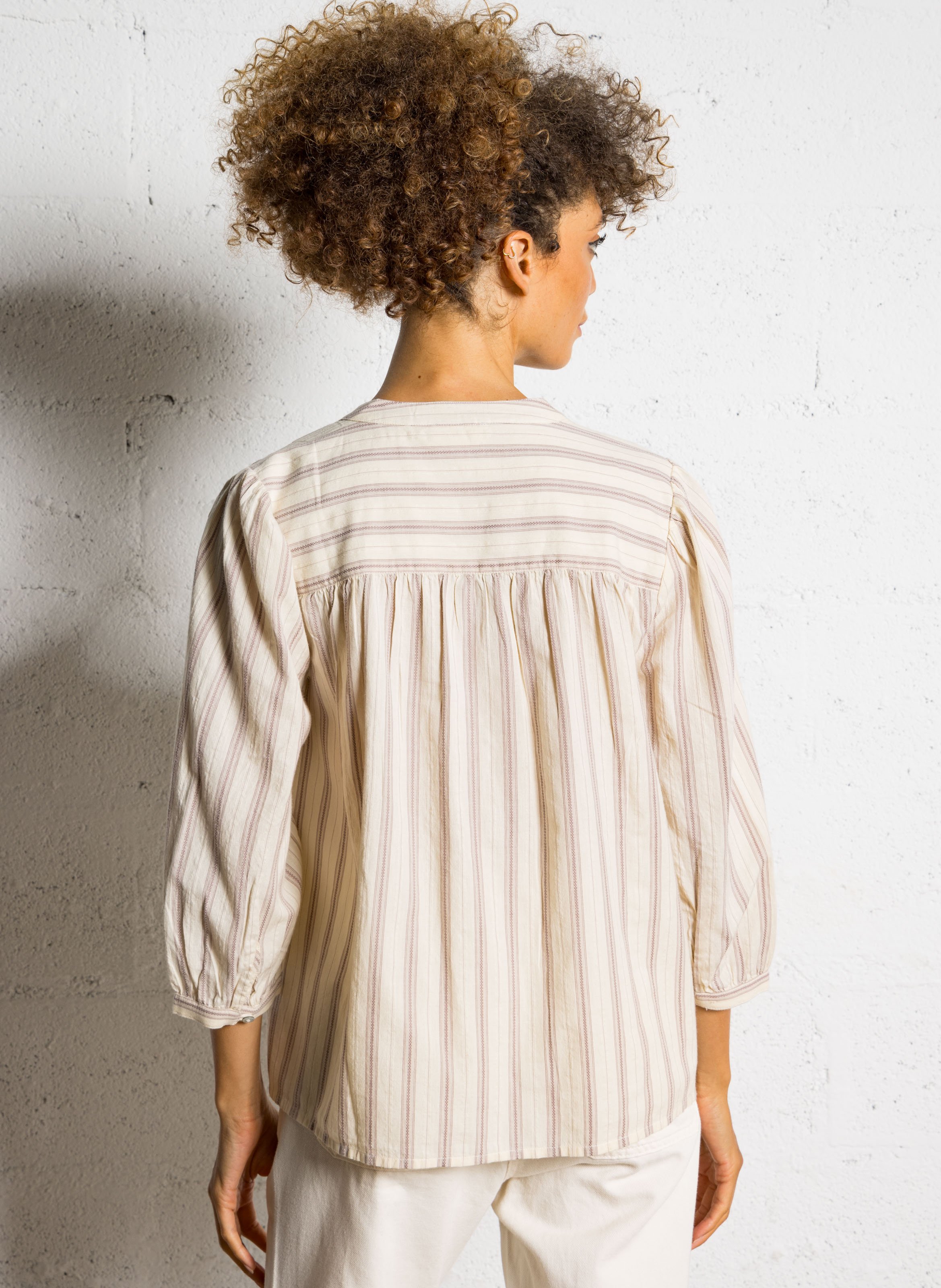 Chemisier col tunisien en coton MAISON 123 Beige