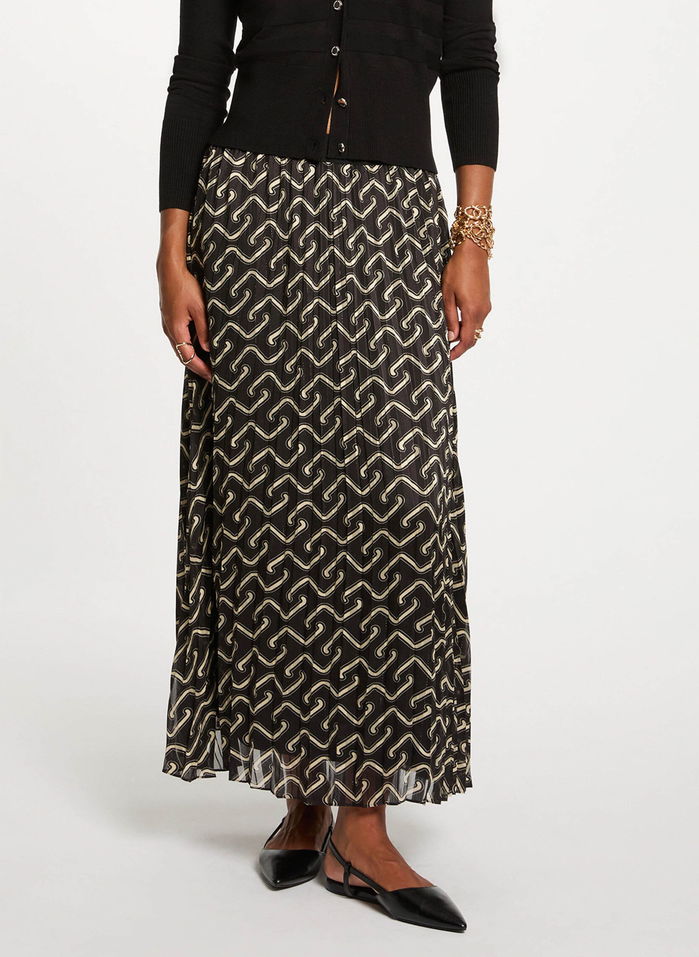 Gerade geschnittene Strickjacke mit V-Ausschnitt MORGAN Schwarz